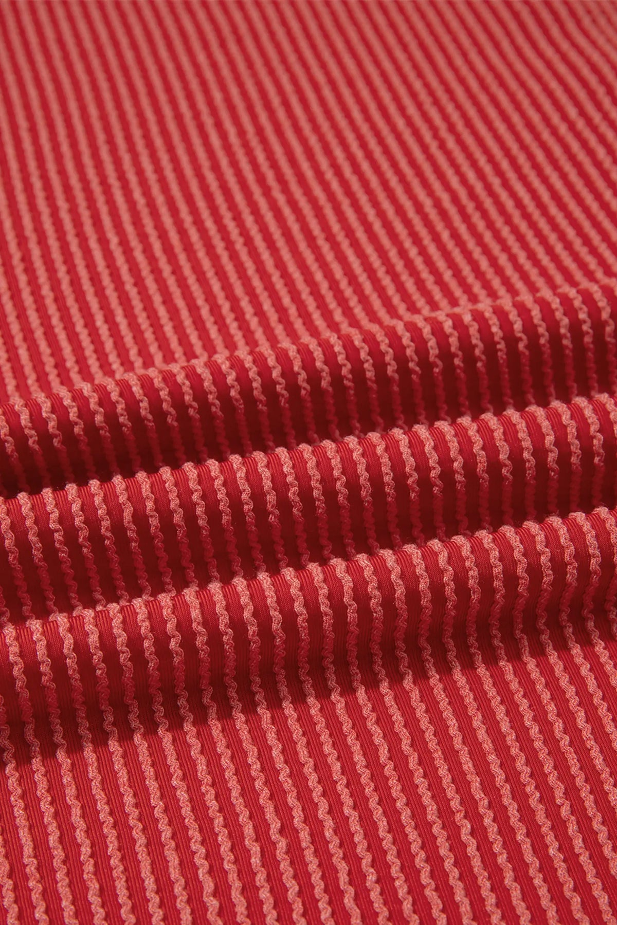 Twist Ribbed Tunic Round Neck Bracelet Sleeve Plus Size Blouse – Fiery Red
