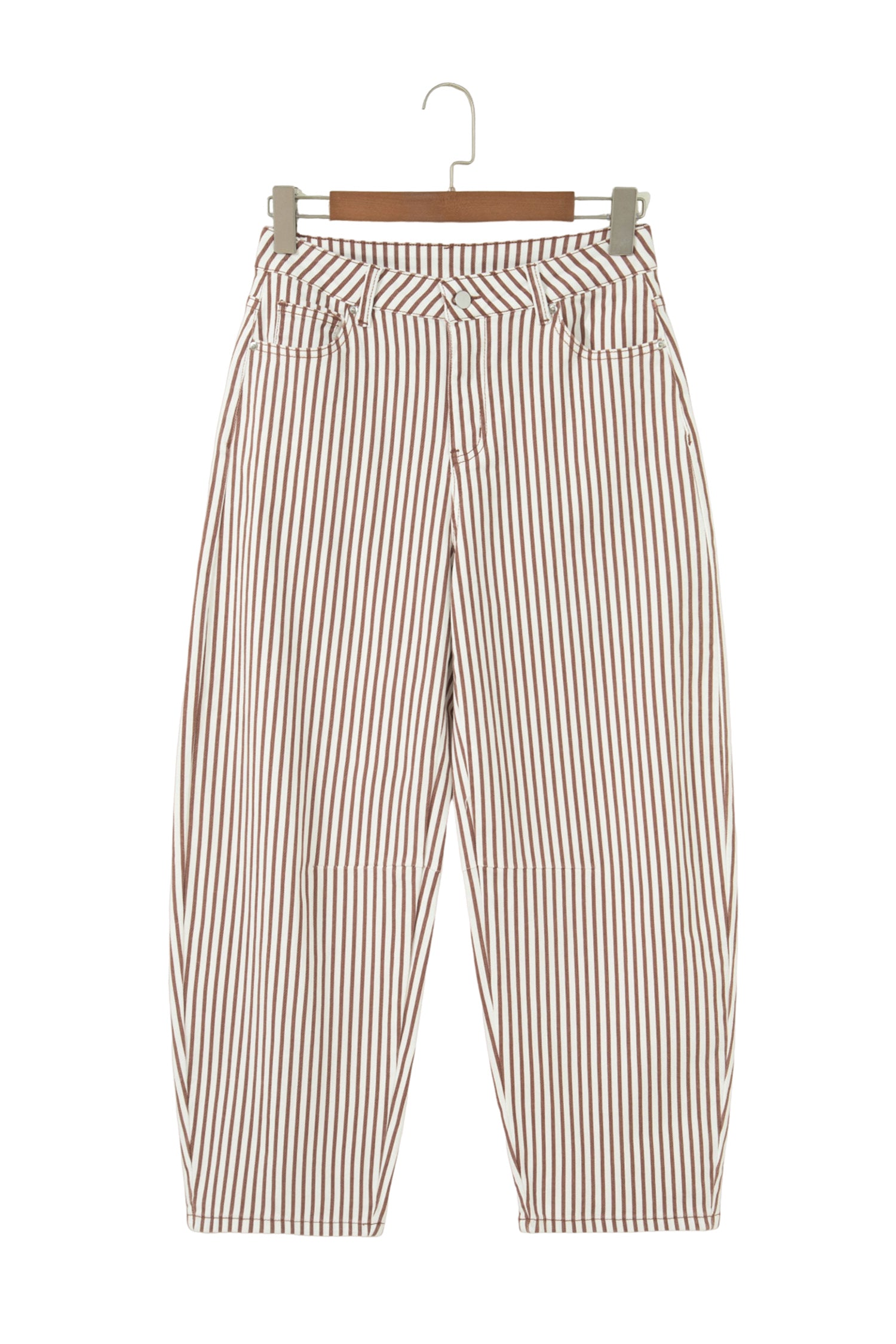 Striped Barrel Jeans – Brown, Khaki & Sky Blue