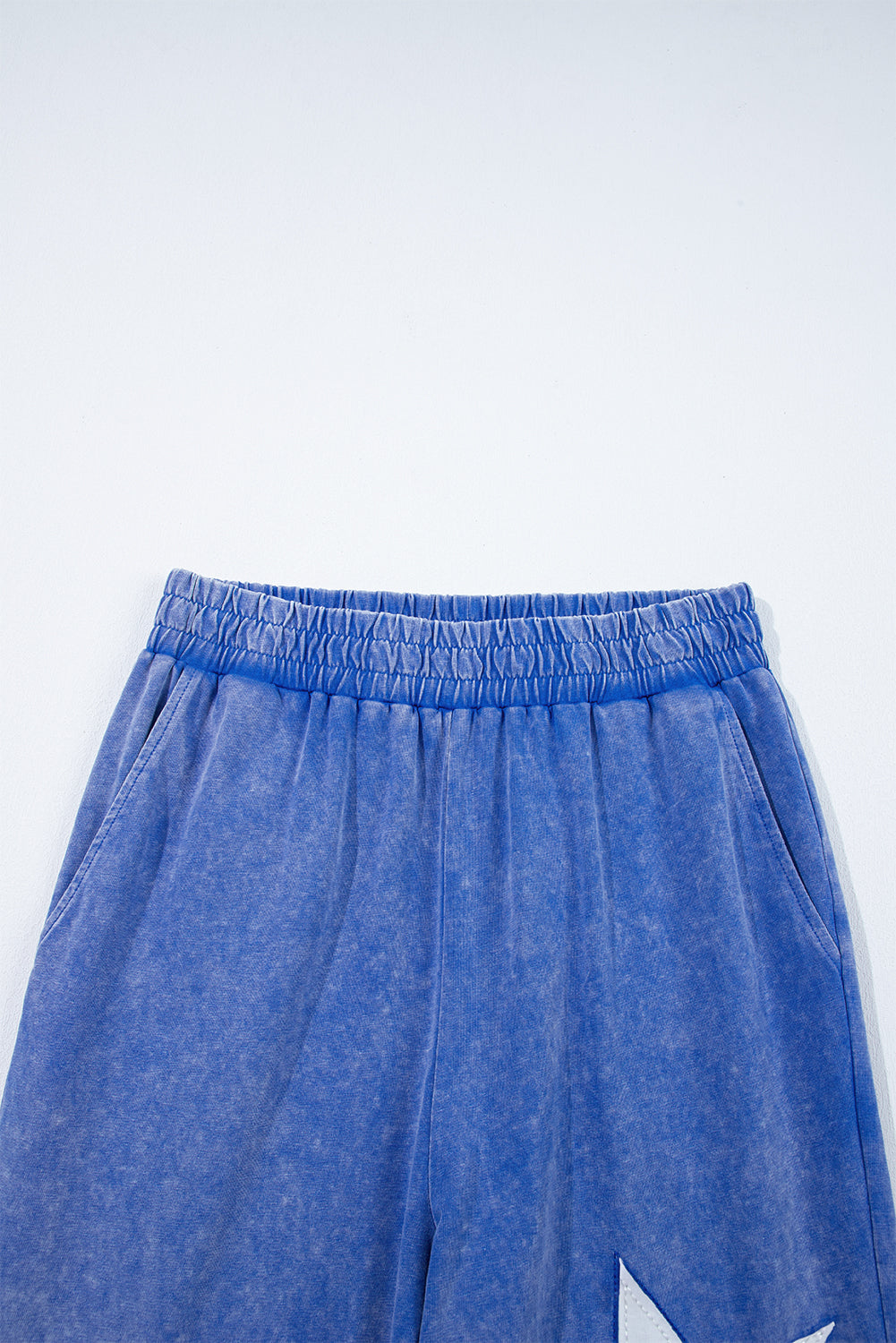 Ashleigh Blue Acid Wash Star Patched Rolled Trim Trousers Co-ord eAura