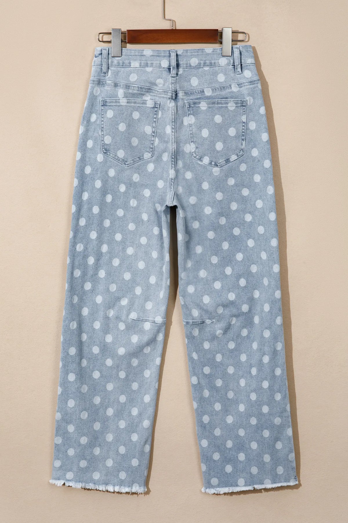 Polka Dot Casual Slim Fit Jeans – Pink