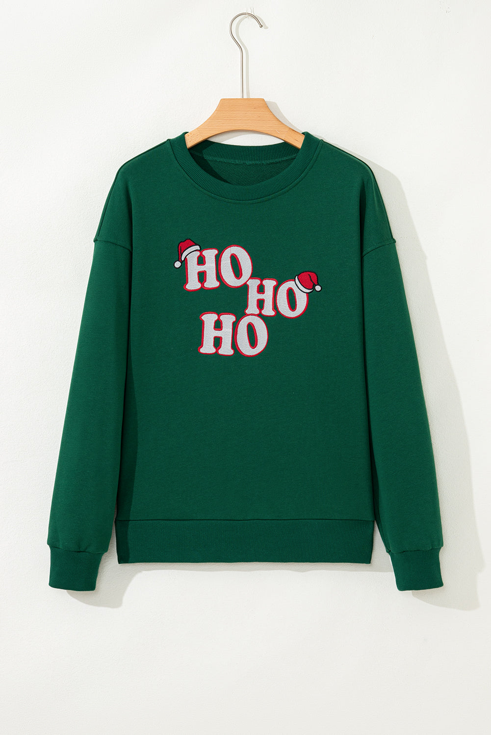 Embroidered Letter Graphic Christmas Sweatshirt - eAura