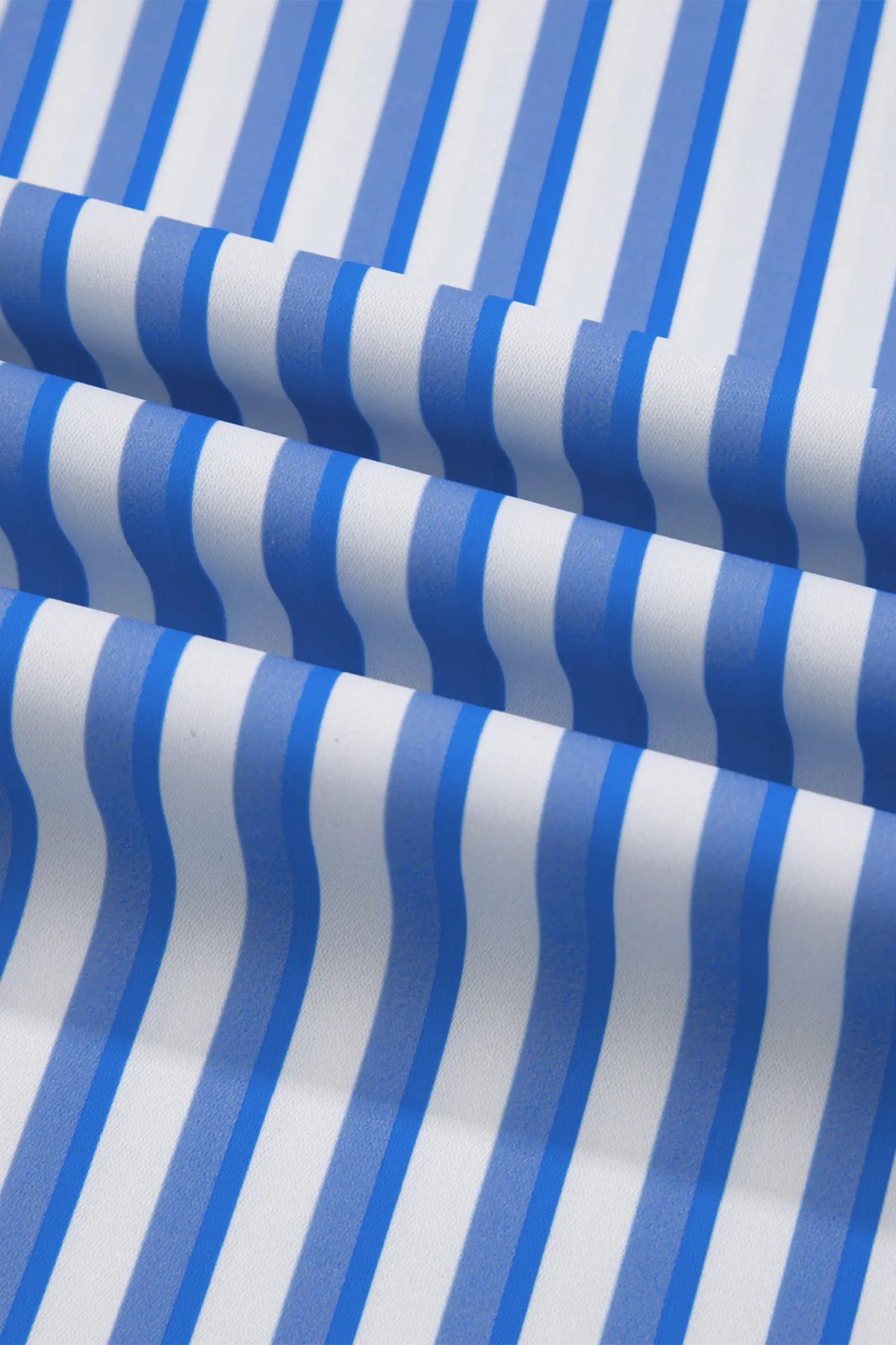 Drawstring Elastic Waist Patch Pocket Wide Leg Ankle-length Pants – Sky Blue Stripe