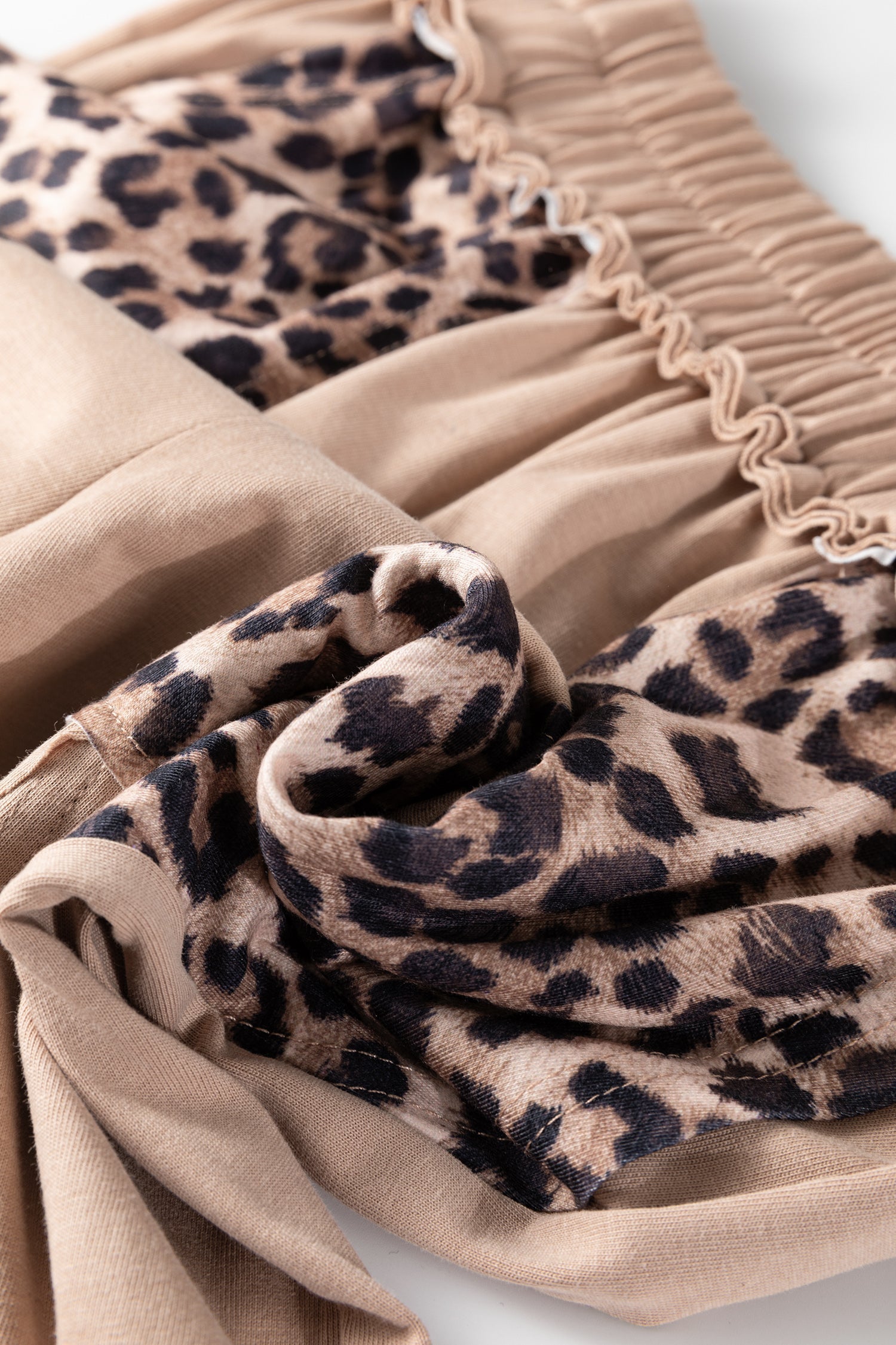 Mineral Wash Leopard Patchwork Wide Leg Trousers - Bottoms/Wide