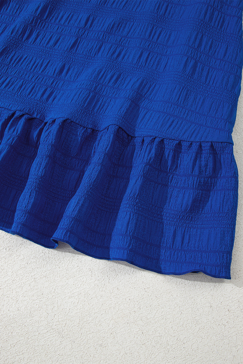 Textured Flutter Sleeve Ruffled Mini Dress eAura