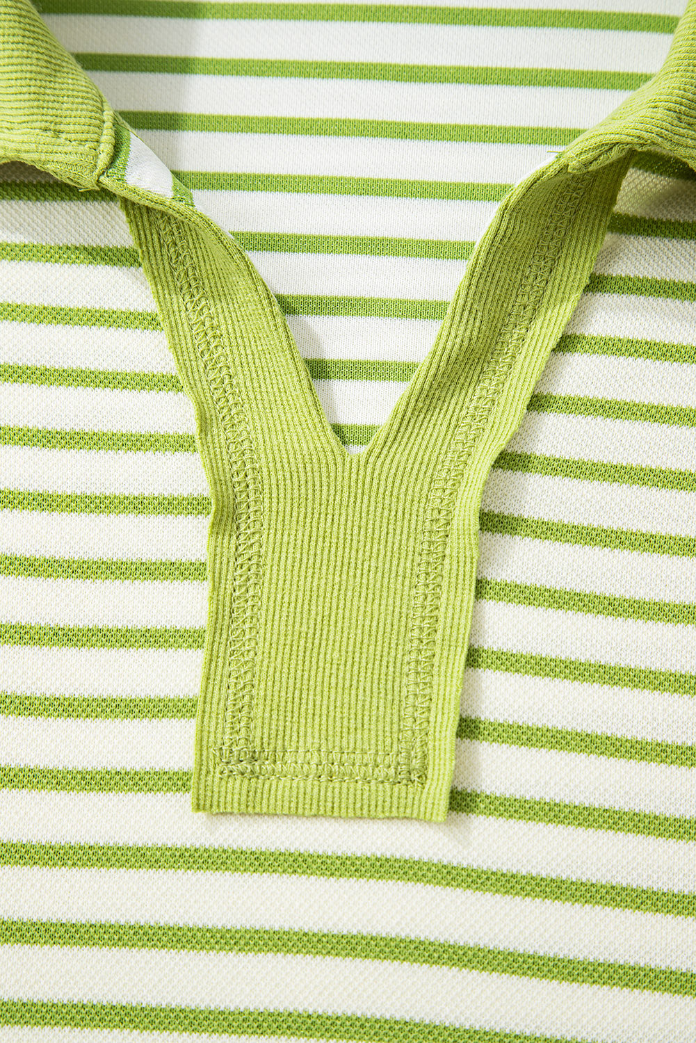 Stripe Collared V-Neck Drop Shoulder Pullover and Skort 2pcs Co-ord Dear-Lover Dropshipping