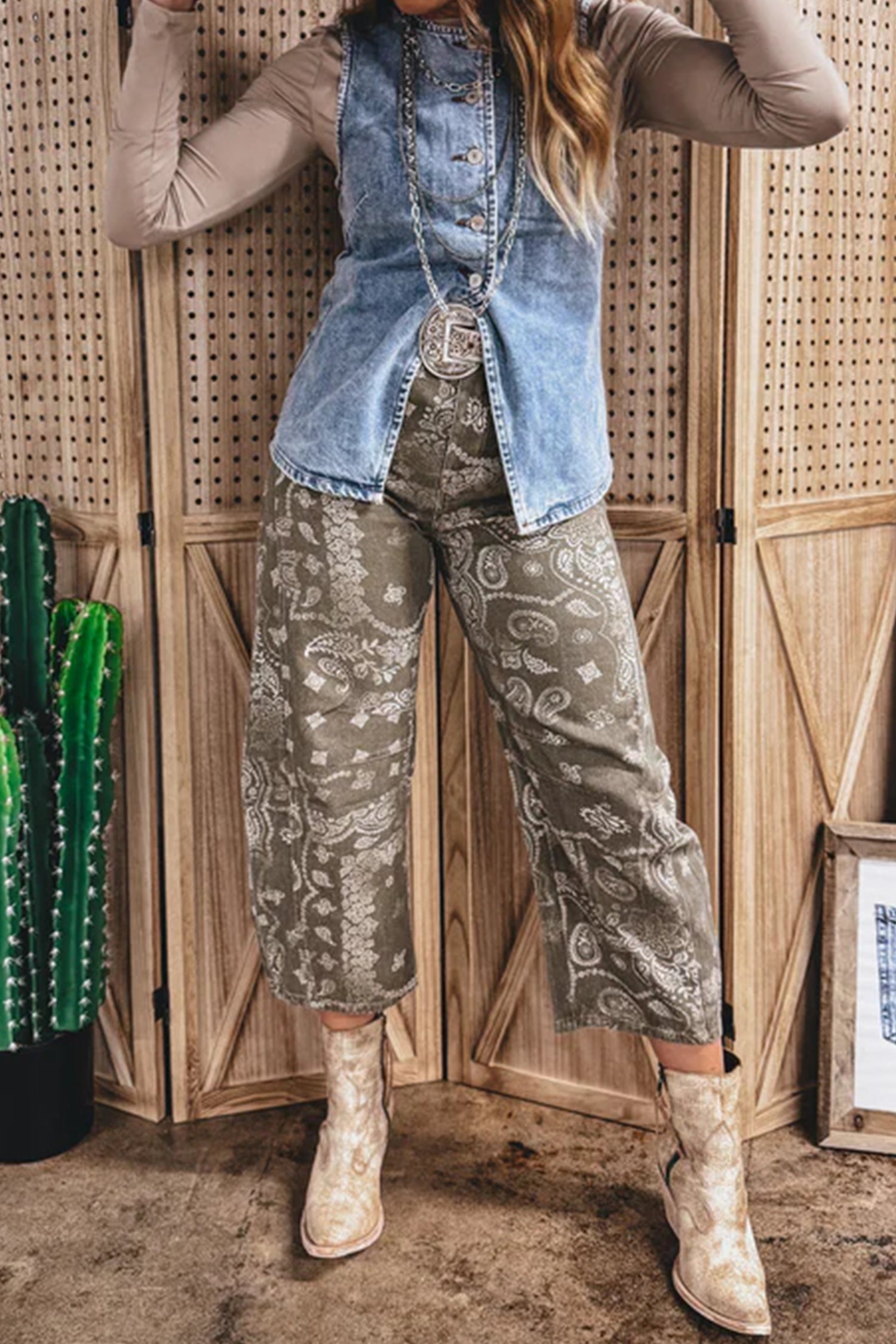 Blue Buttoned Front Slit Denim Vest - Tops/Sleeveless Tops