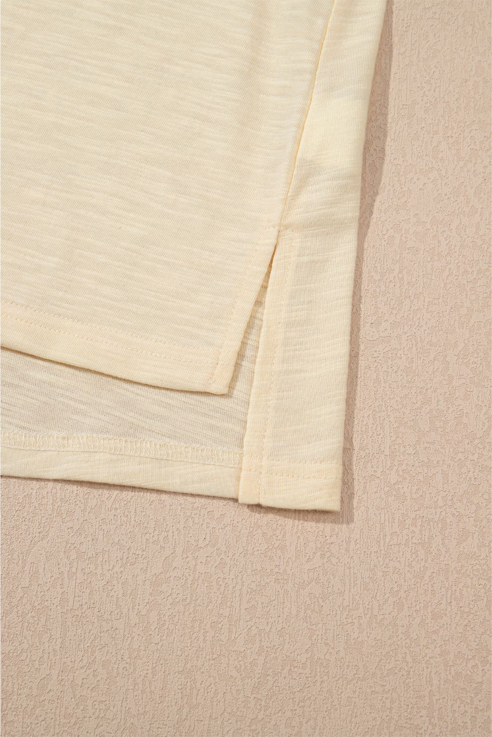 Beige Semi-Sheer Sleeveless Top and Smocked Waist Trousers Set Co-ord eAura