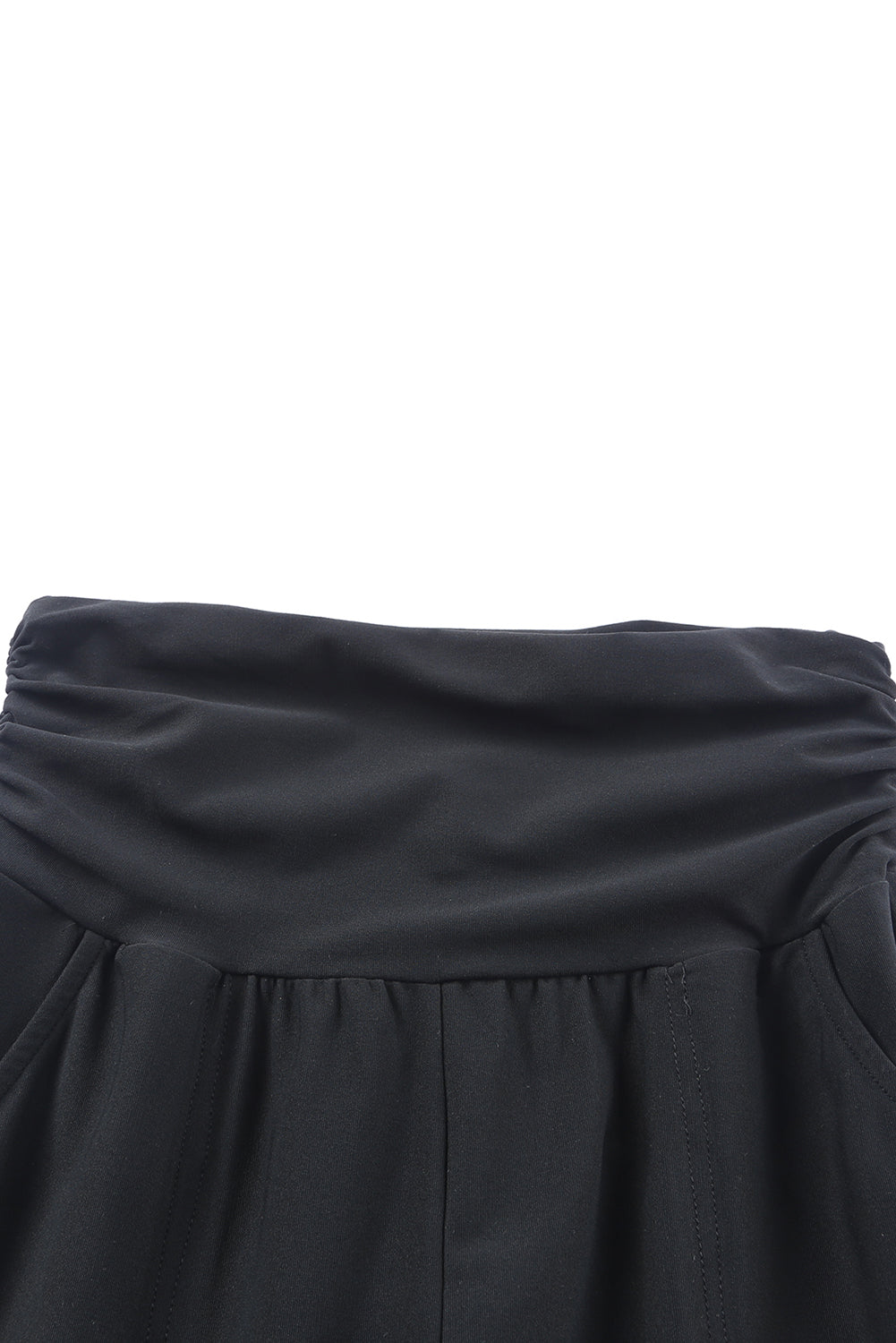 Black High Waist Pleated Pocket Leggings Beagle Boutique Fashion Outlet