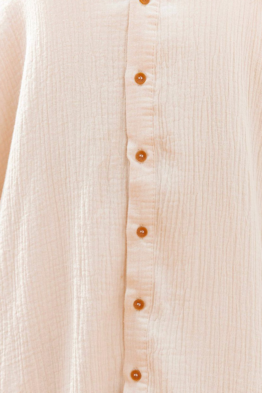 Apricot Crinkled Buttons Maxi Beach Dress with Slits eAura