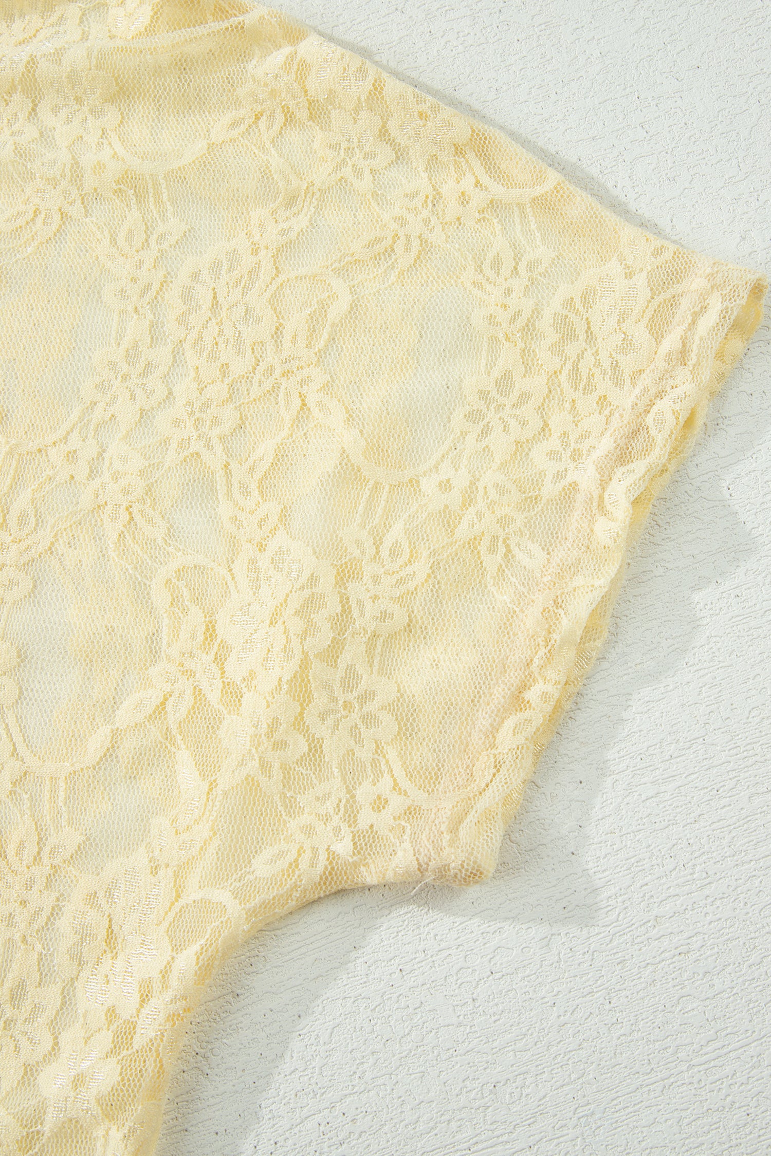 Beau Sheer Floral Lace Boxy Tee – Blue