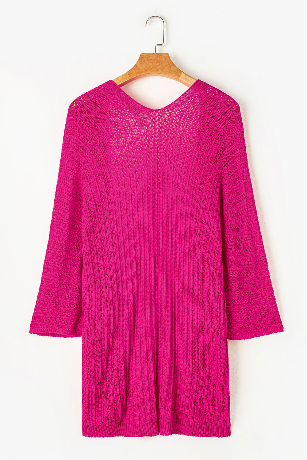 Black Hollow-out Bracelet Sleeve Knit Cardigan eAura