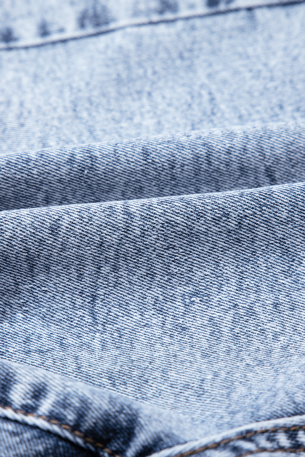 Beau Blue Rhinestone Light Wash Raw Hem High Waist Denim Shorts eAura