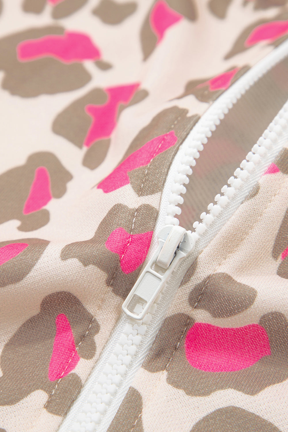 Leopard Print Zip-up Hooded Sweatshirt - eAura