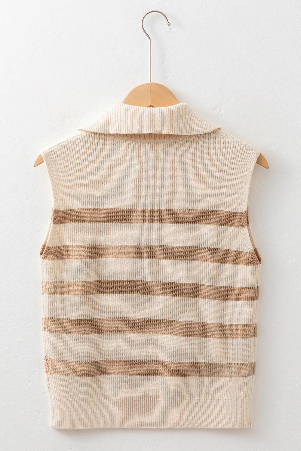 Ribbed Half Zip Collared Sweater Vest – Chicory Coffee