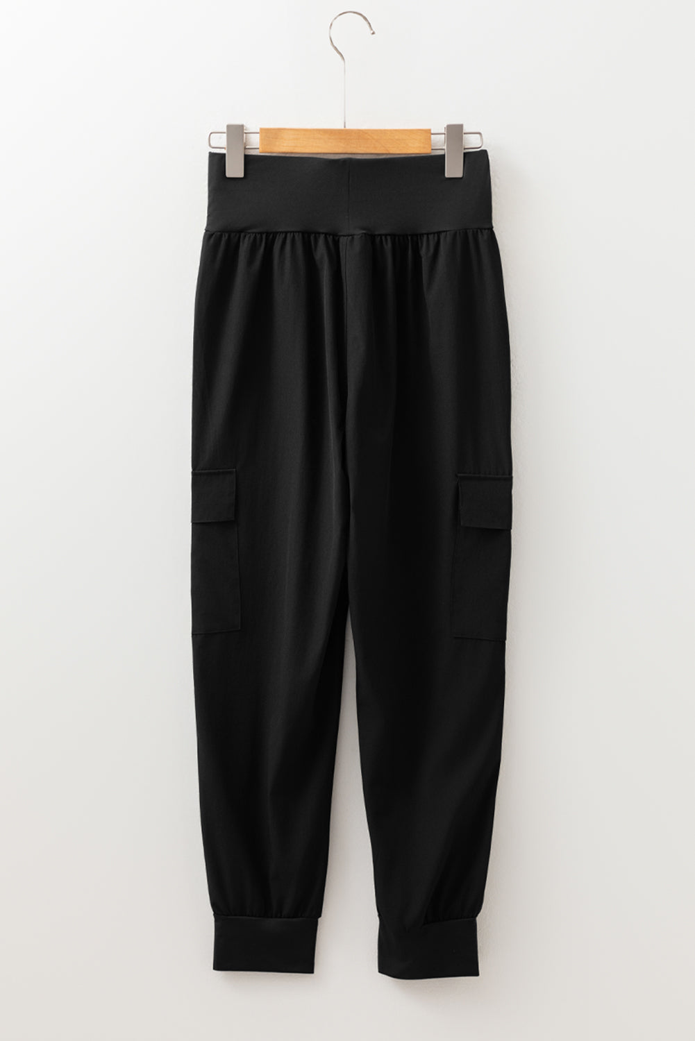 Elastic High Waist Cargo Jogger Trousers With Pockets - eAura