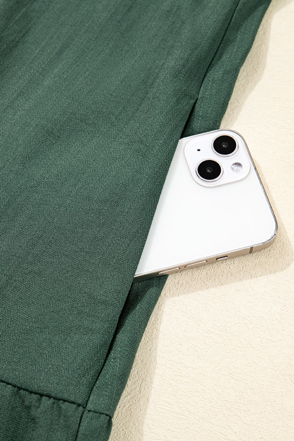 Contrast Ricrac Trim Button V-Neck Knotted Bracelet Sleeve Shift Dress - eAura