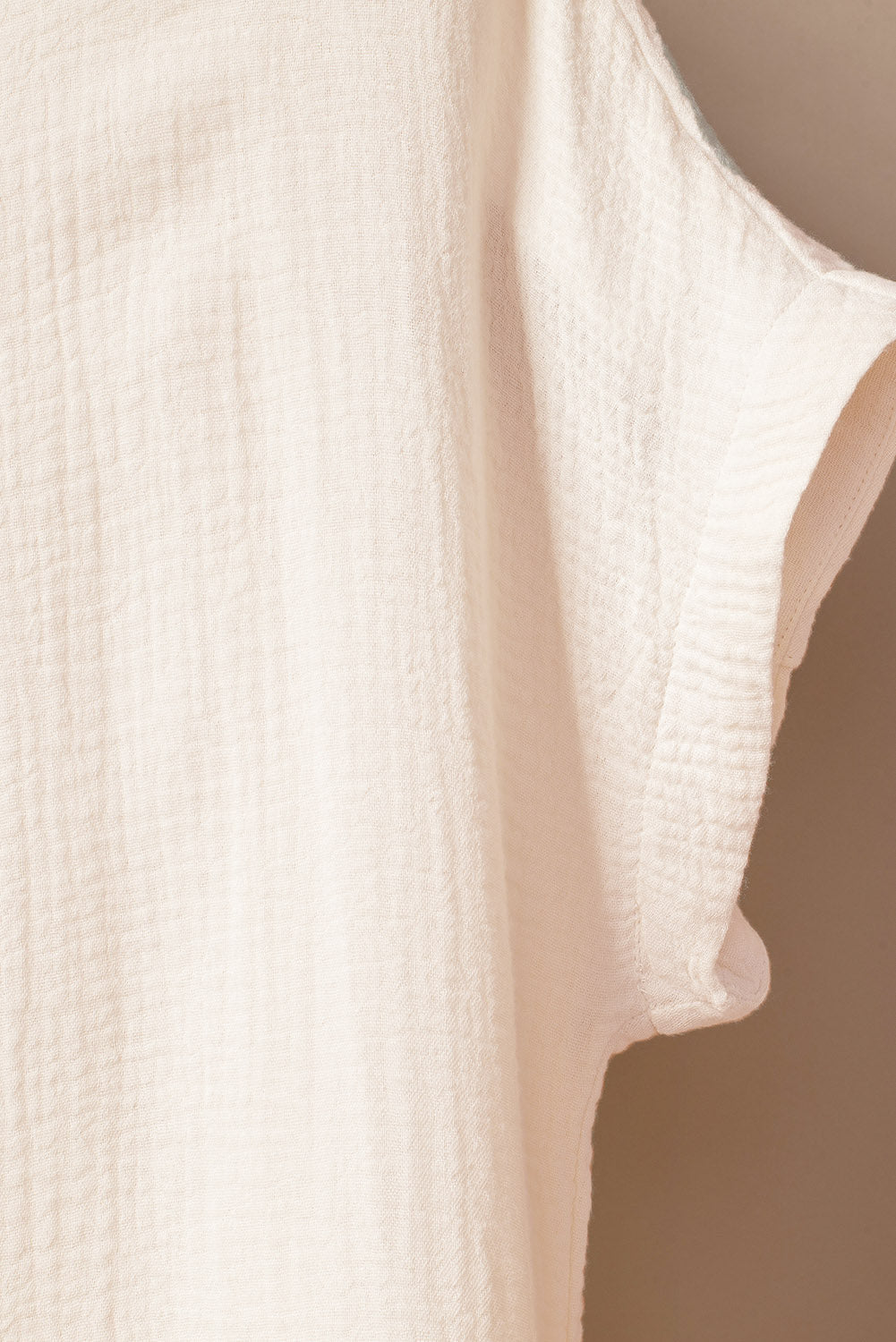 Apricot Crinkled Buttons Maxi Beach Dress with Slits eAura