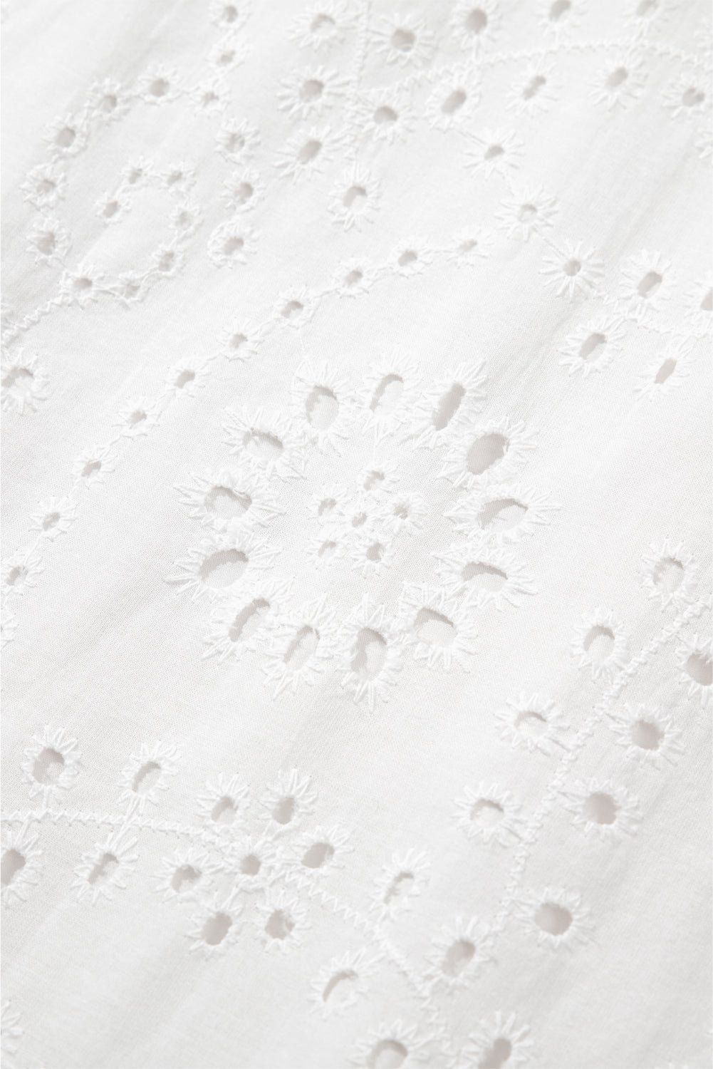 White Bordier Anglais Embroidered Sleeveless Shift Dress eAura