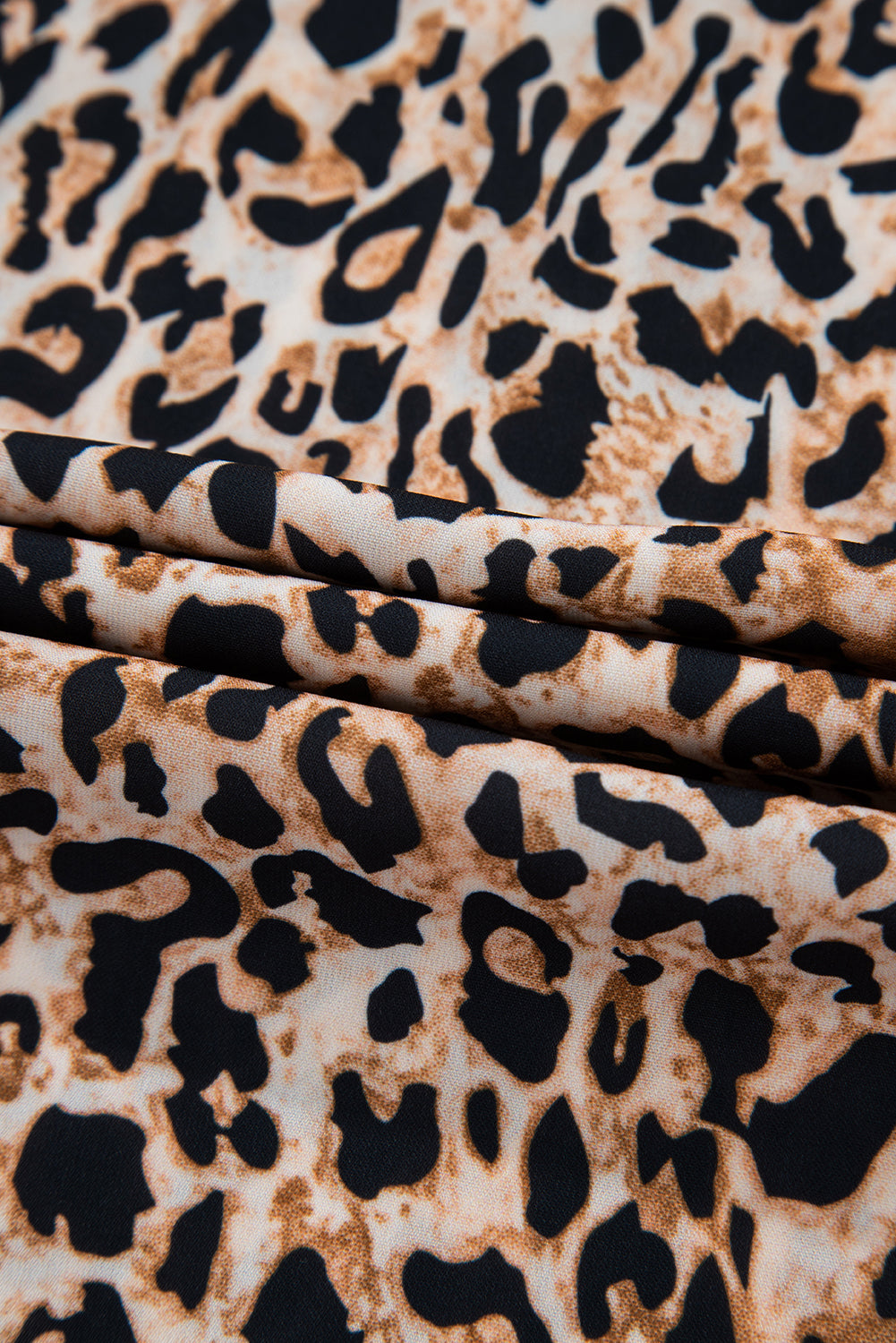 Apricot Leopard V Neck Half Sleeve Blouse eAura