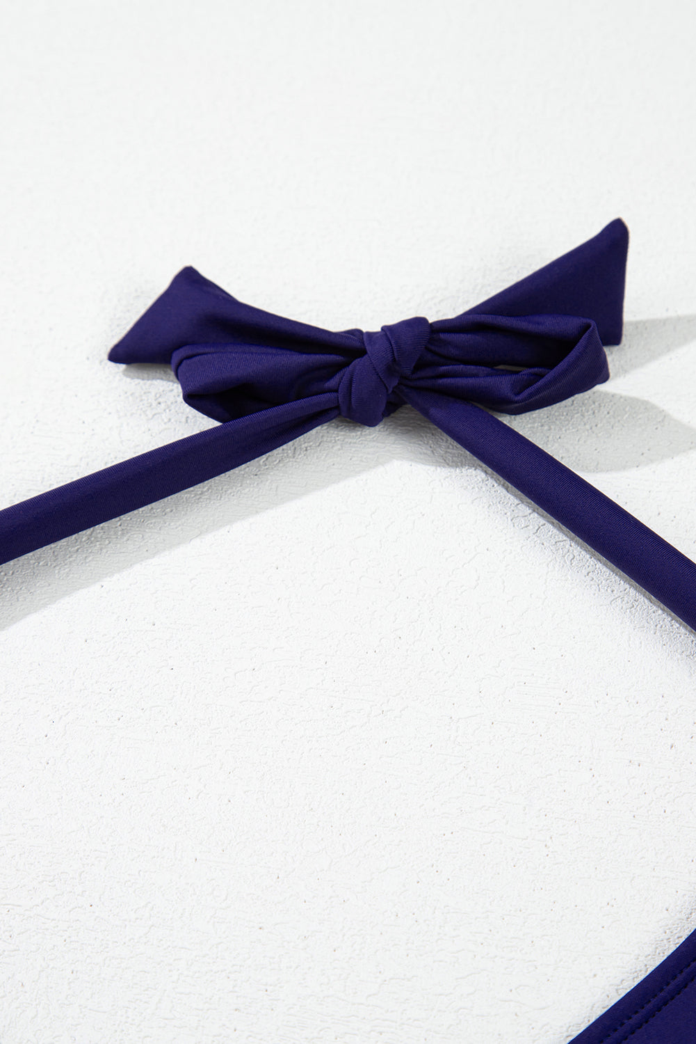 Navy Blue Embroidered Trim Wrap Tie Knot Plus Size High Waisted Bikini BB Fashion Outlet