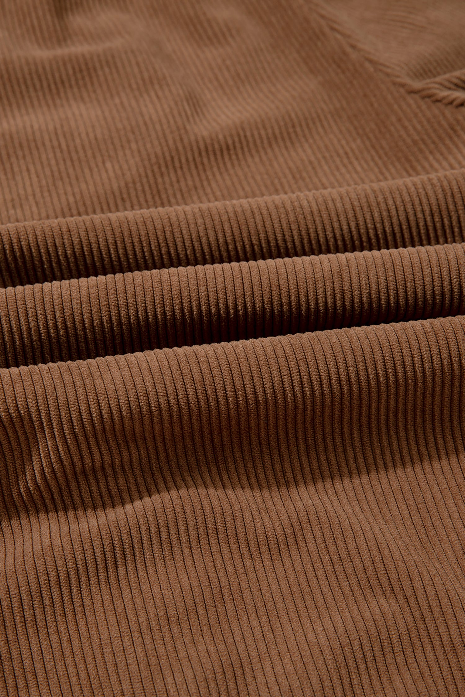 Coffee Corduroy Elastic Waist Drawstring Cargo Pants – Brown
