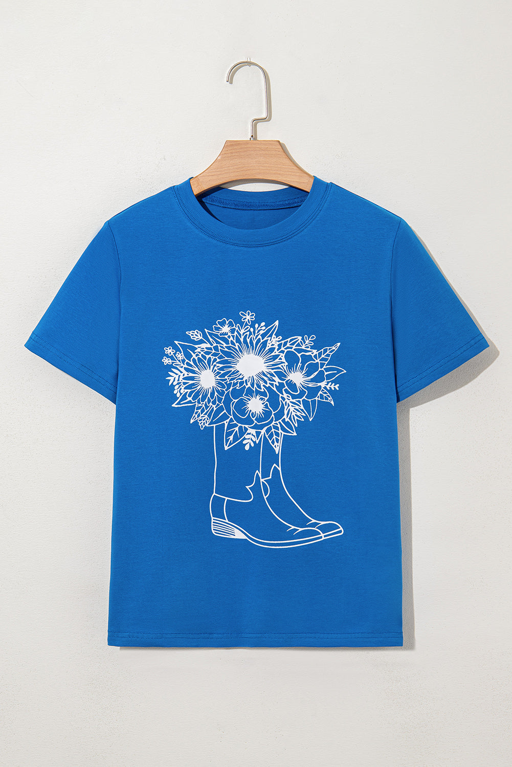 Blue Sunflower Boots Graphic Western Fashion T Shirt eAura