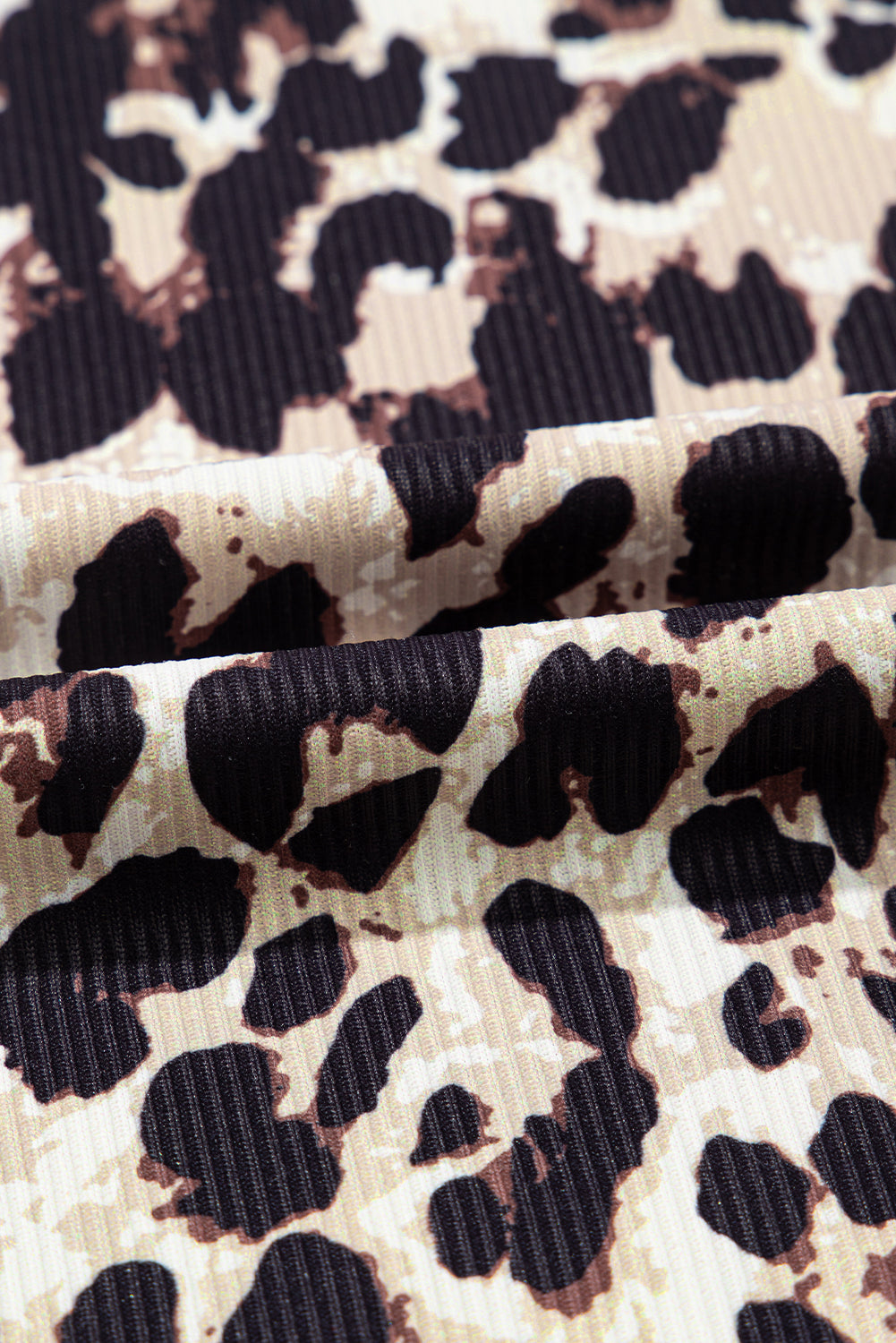 Brown Leopard Print U Neck Sleeveless Bodysuit eAura