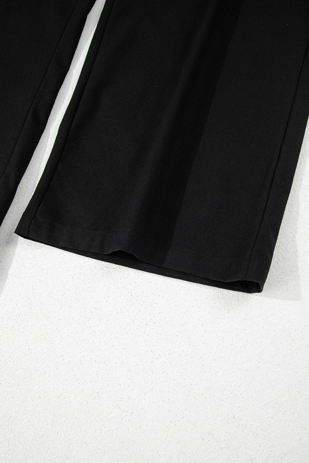 Black Spaghetti Straps Shirred Bodice Pocketed Wide Leg Jumpsuit eAura
