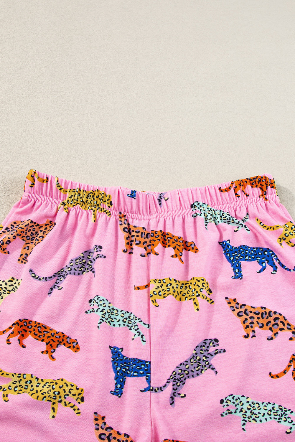 Pink Flower Print Short Sleeve High Waist Two Piece Shorts Set Co-ord eAura