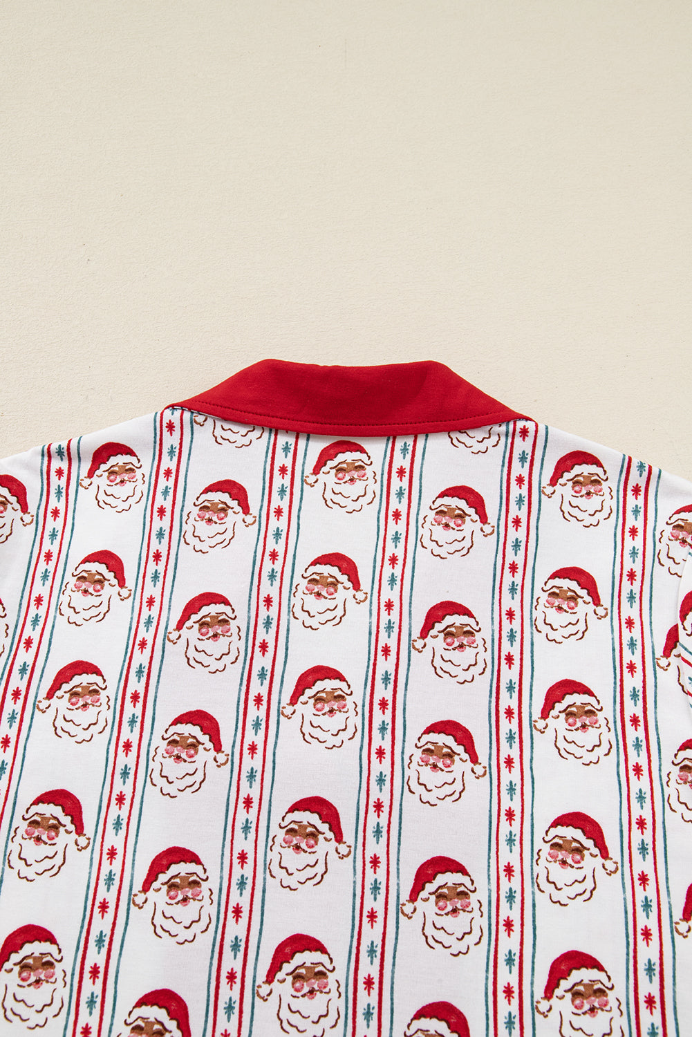 White Santa & Stripes Ruffle Pyjama Shorts Set - eAura