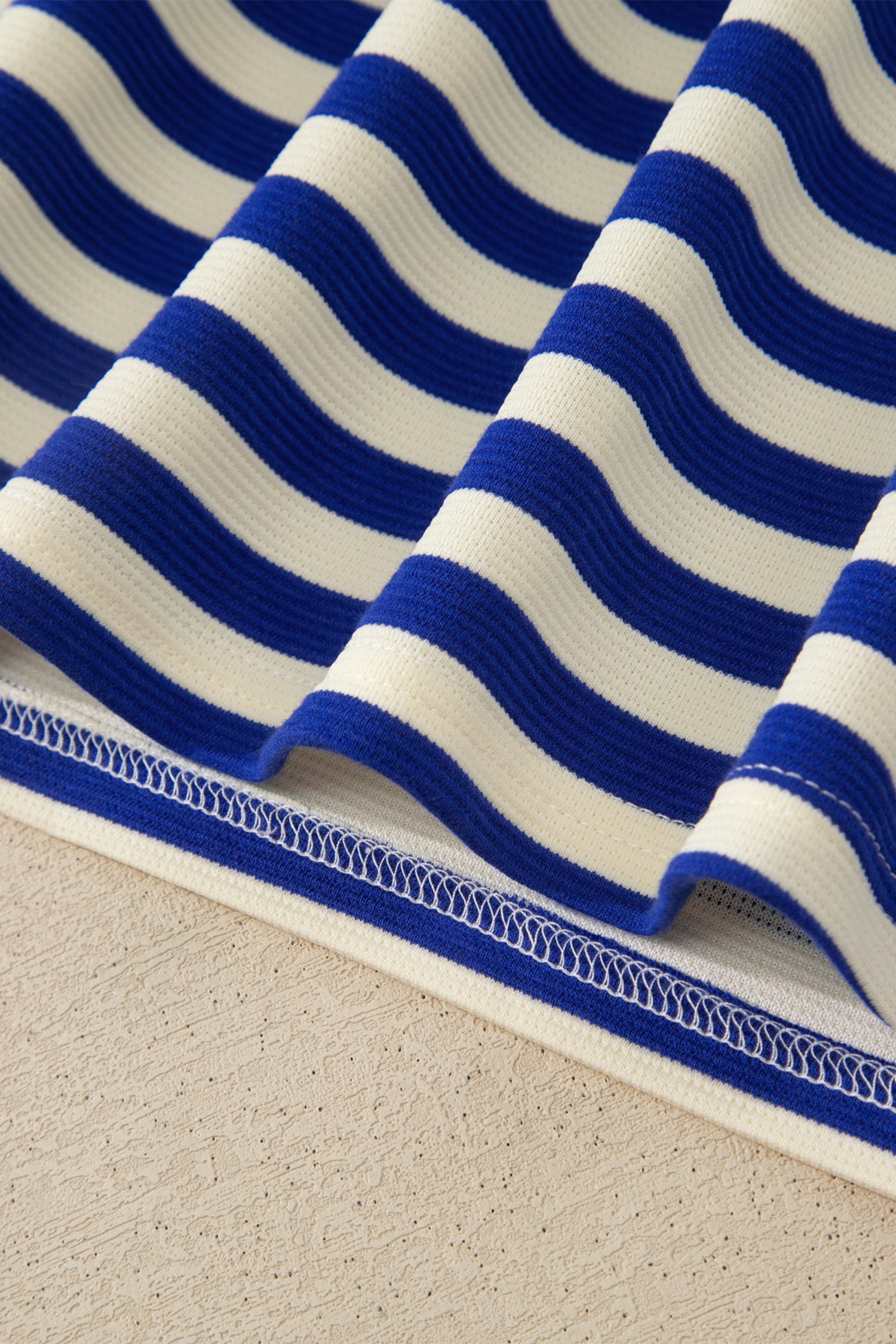 Striped Shift Dress Colorblock V Neck Short Sleeve Casual Summer – Dark Blue