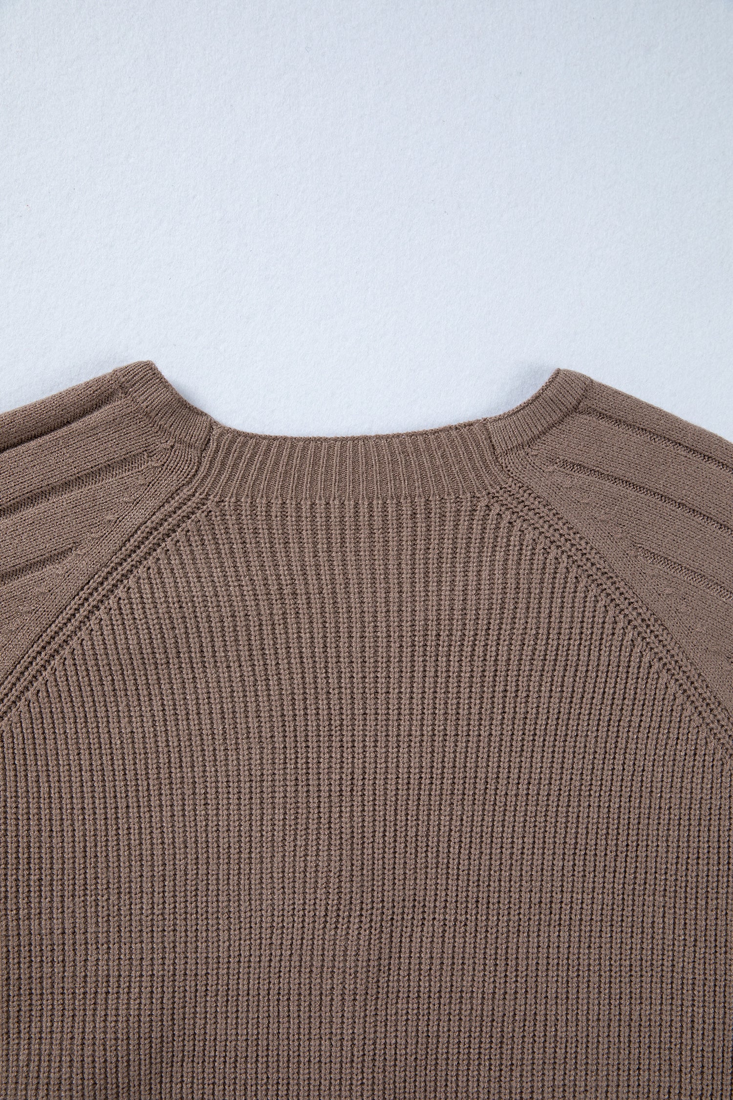 Mixed Texture Cardigan With Buttons - V-Neck