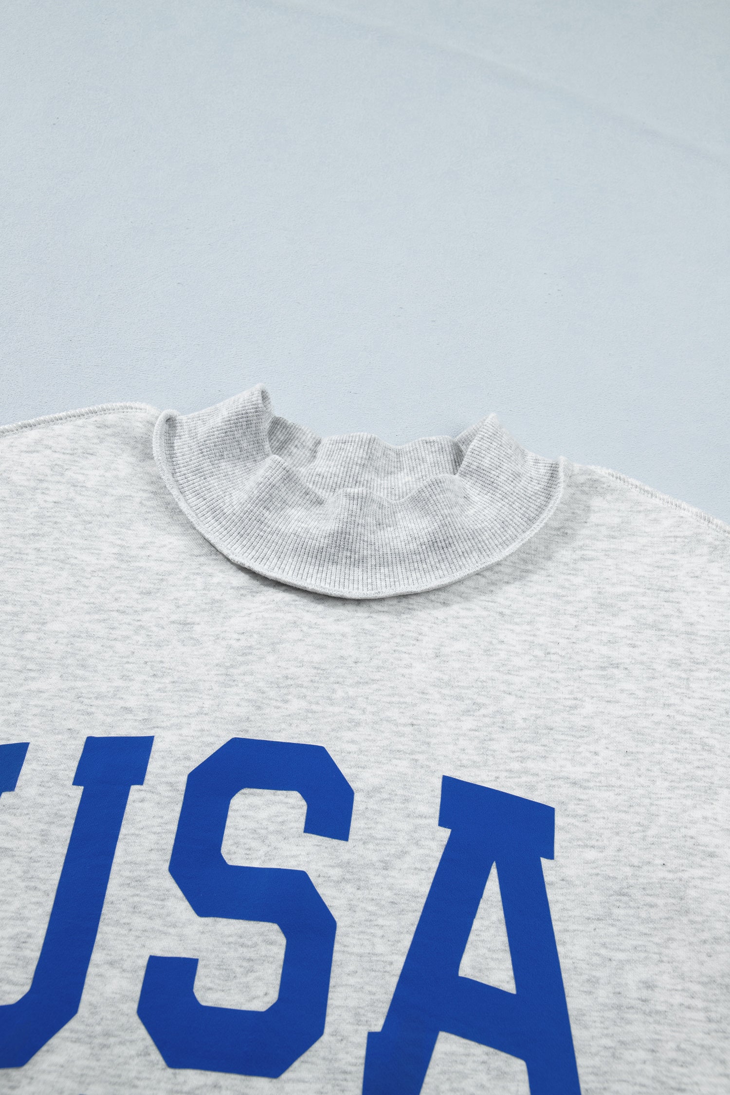 Reversible USA Graphic Mock Neck Sweatshirt
