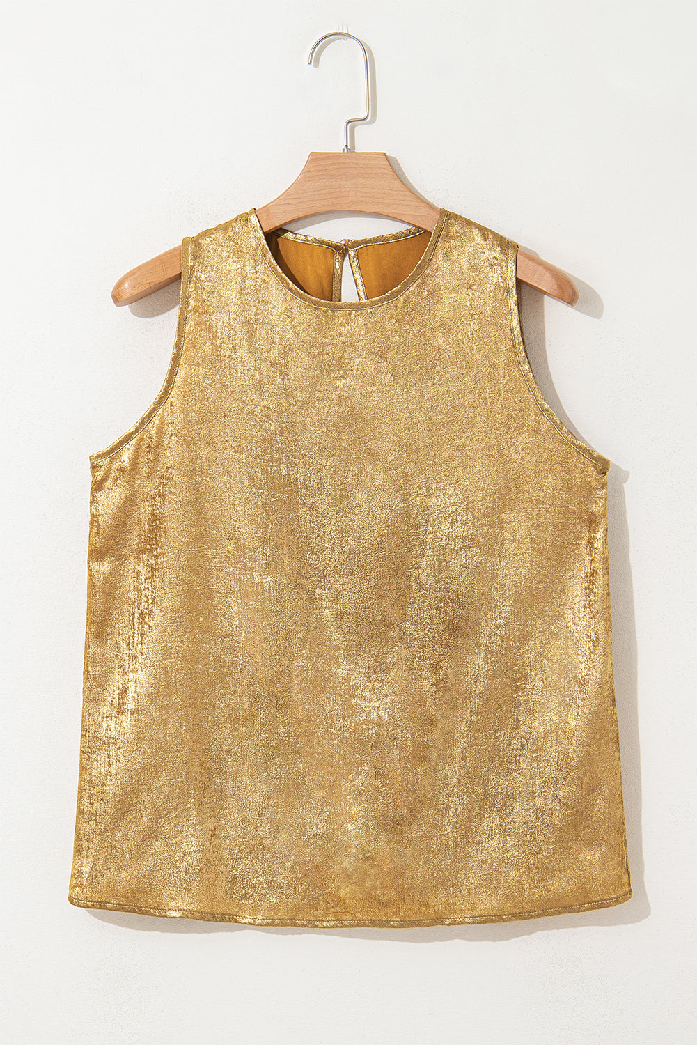 Gold Metal Textured Sleeveless Top BB Fashion Outlet