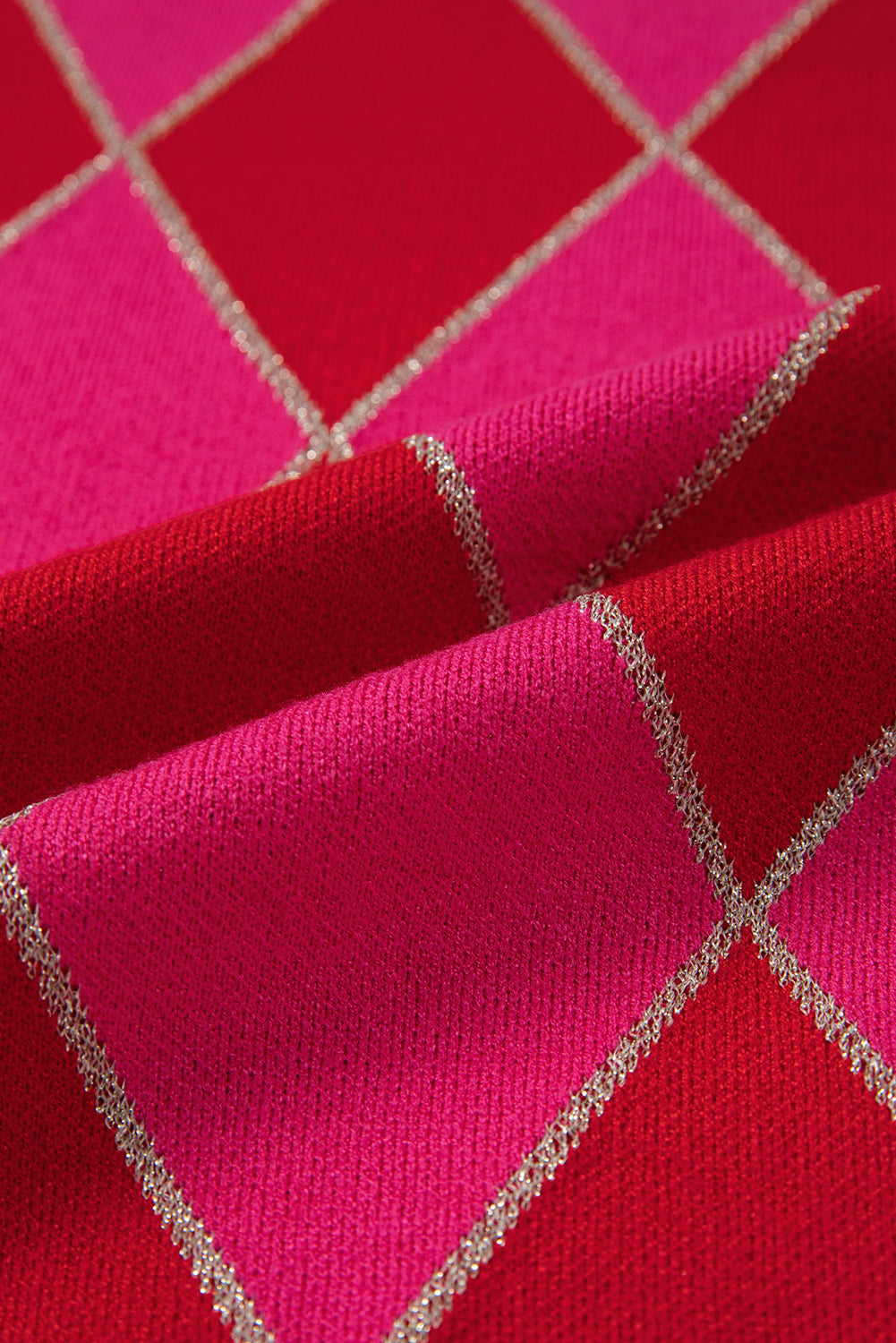 Glitter Rhombus Pattern Knit Casual Sweater - Sweaters & Cardigans/Sweaters