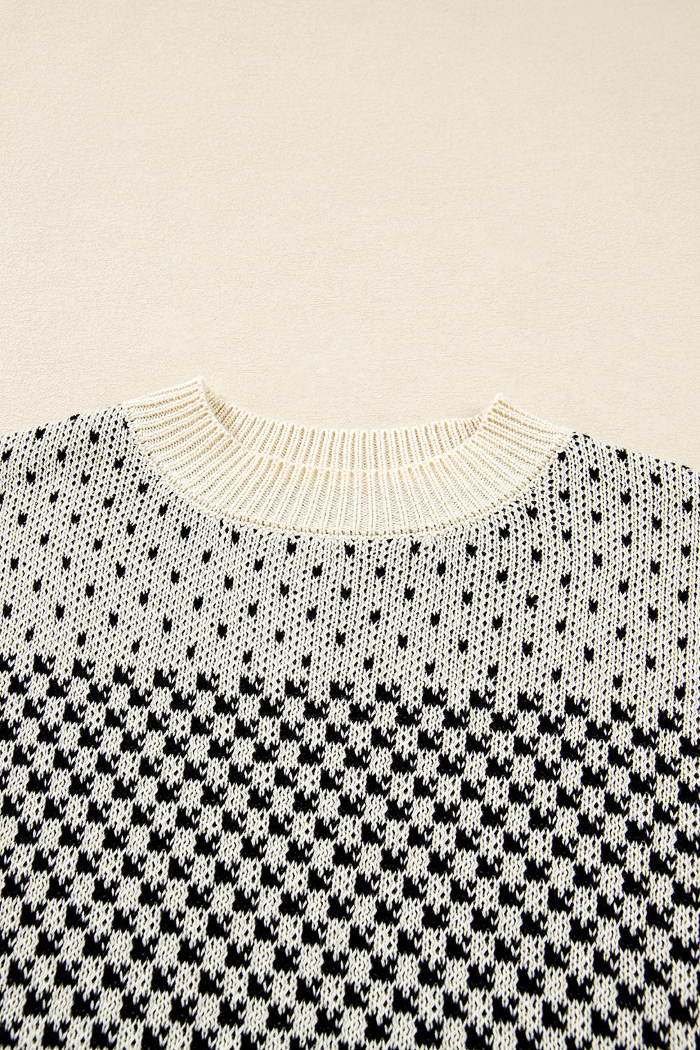 Contrast Colour Pattern Lantern Sleeve Sweater eAura