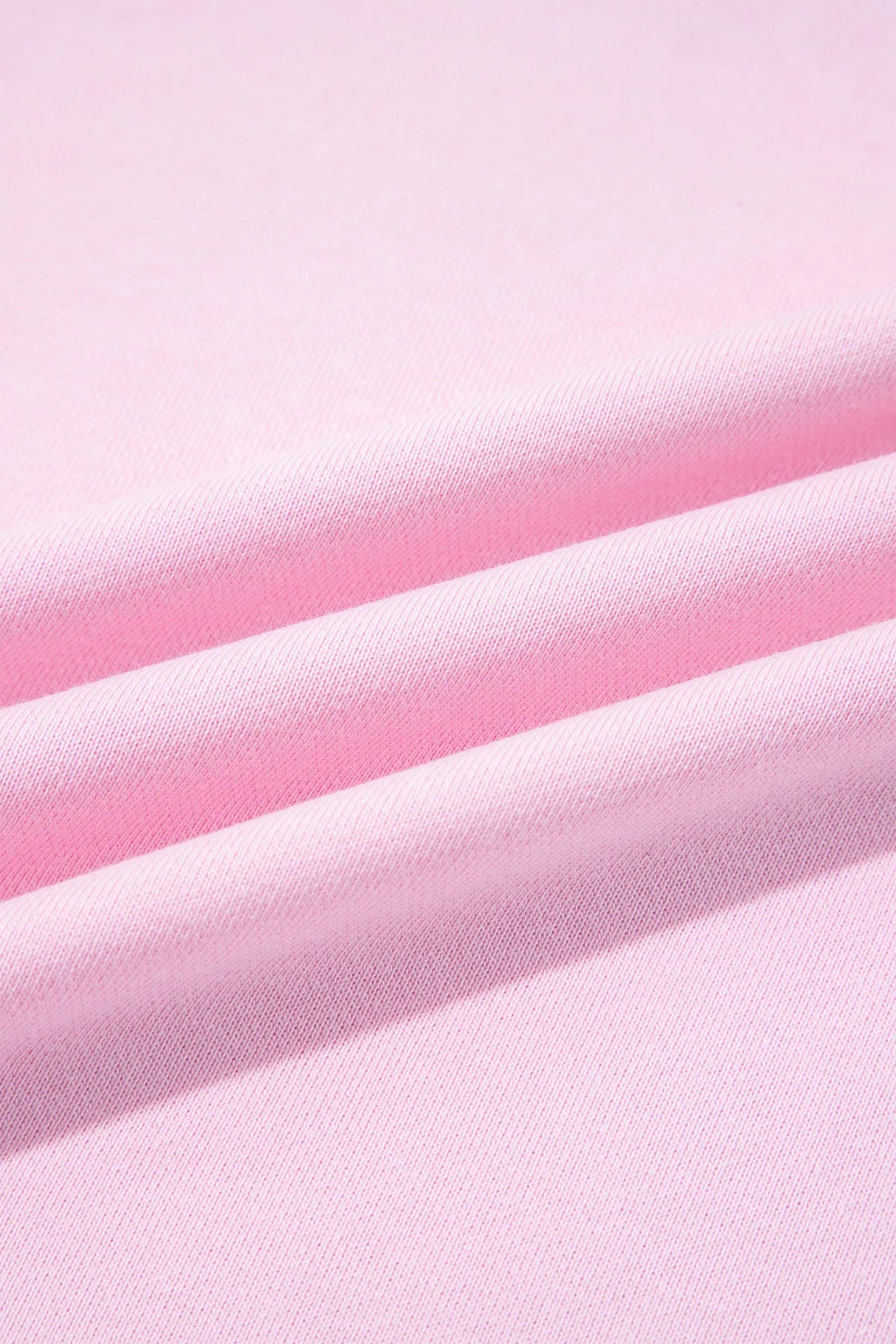 Colourblock Trim Crewneck Long Sleeve Pullover Sweatshirt – Pink