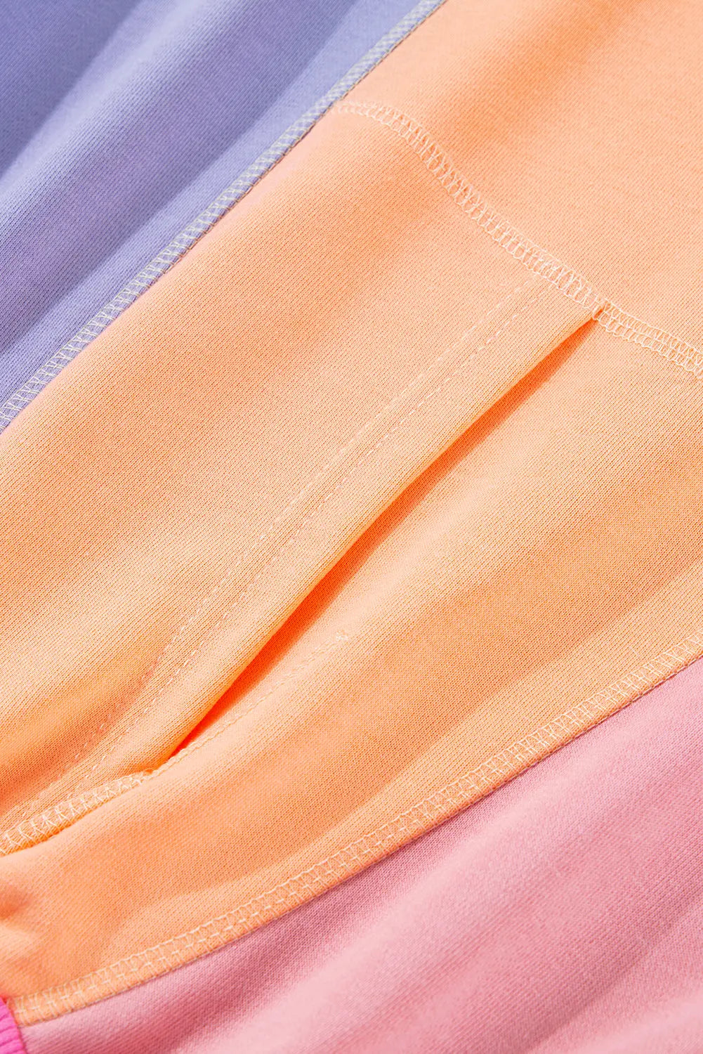 Grapefruit Orange Colourblock Patchwork Exposed Stitching Oversize Top - Sweaters & Cardigans/Sweaters