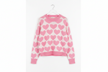 Pink Love Heart Valentine Knit Sweater - Sweaters & Cardigans/Sweaters