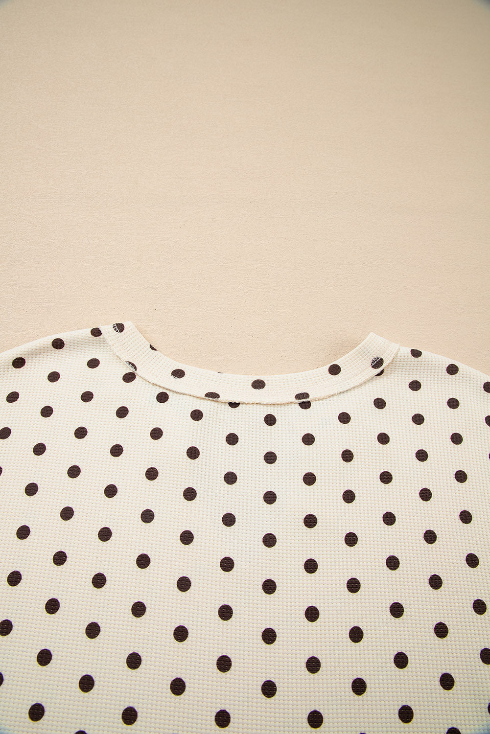 White Polka Dot Print Long Sleeve Top and Drawstring Bottoms Pyjamas eAura