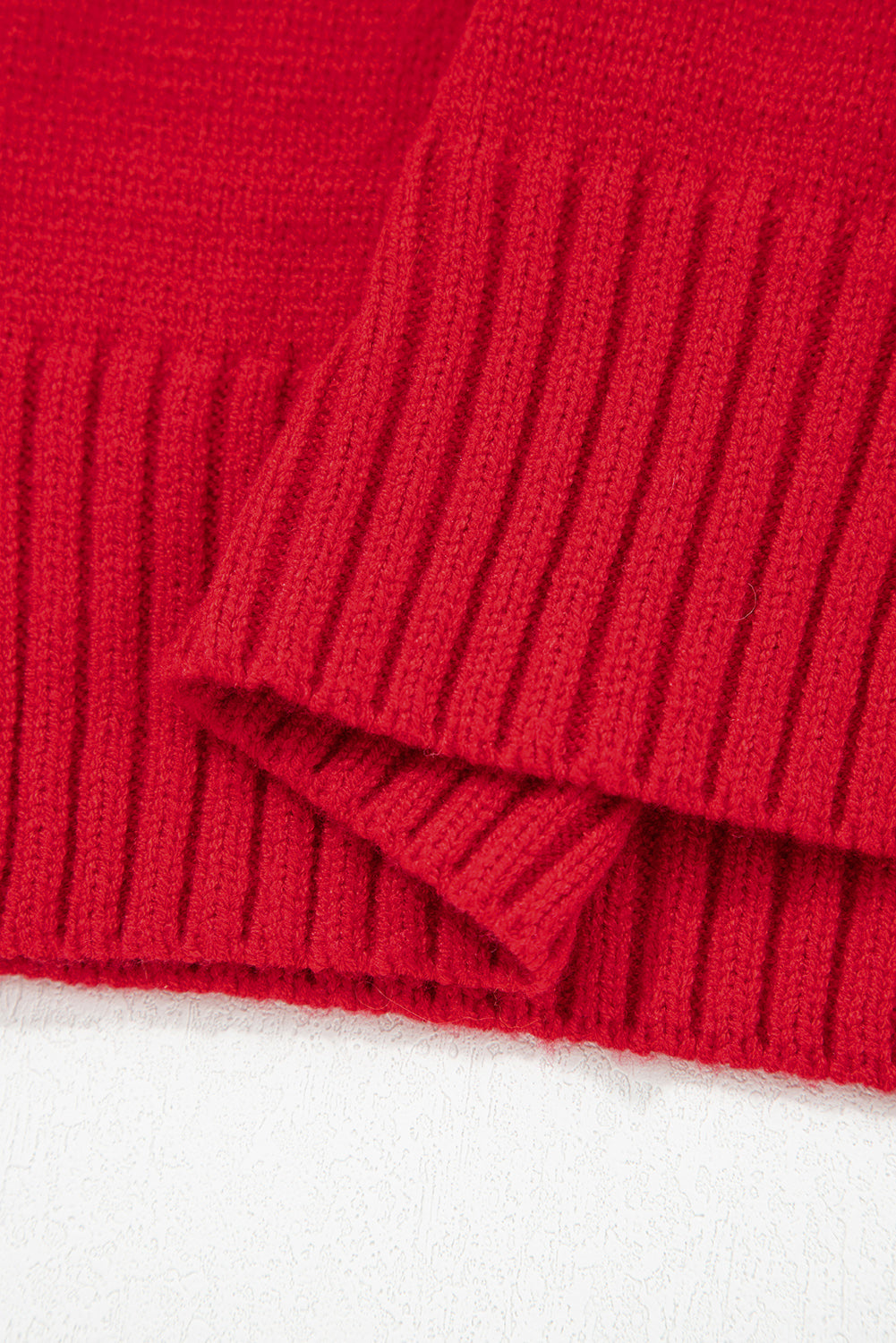 Collared V-Neck Ribbed Edge Sweater - eAura