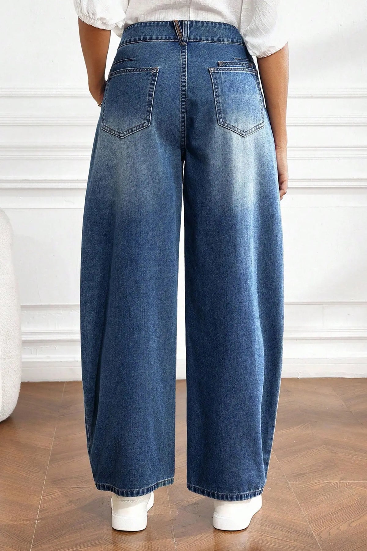 Ashleigh Blue Curved-Knife Ankle-Length Casual Jeans