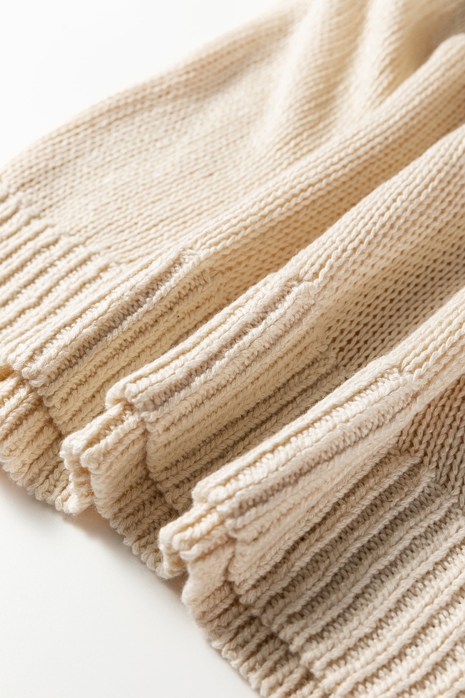 V-Neck Pointelle Knit Sleeve Sweater - Sweaters & Cardigans/Sweaters