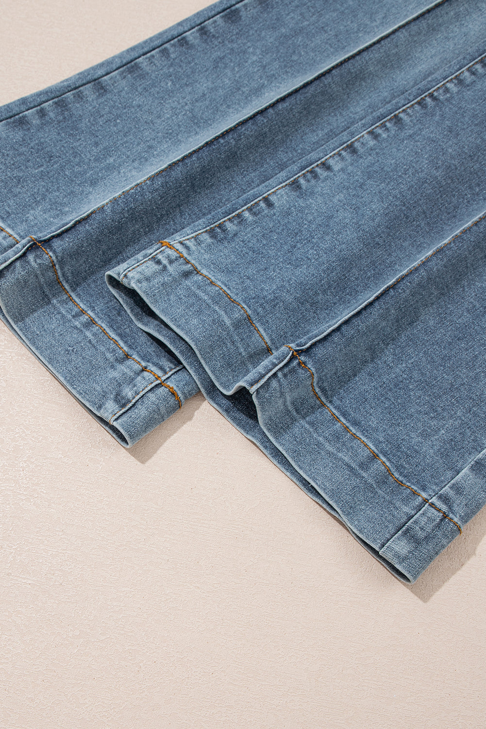 Double Button High Waist Piping Trim Bootcut Jeans - eAura