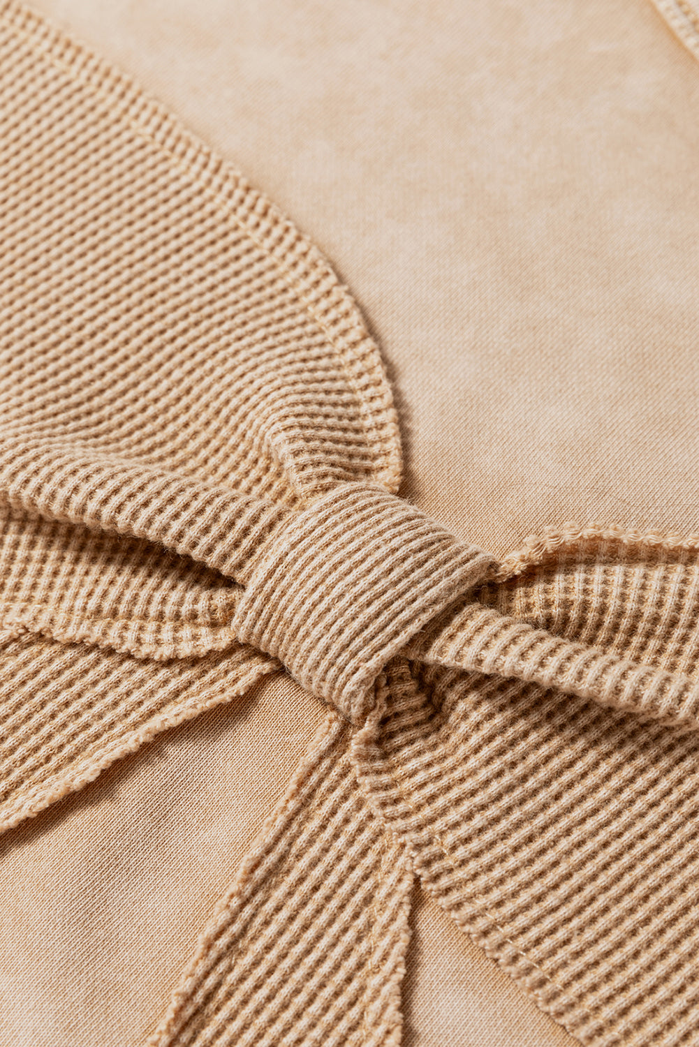 Mineral Wash Big Bow Patchwork Pullover Sweatshirt - eAura