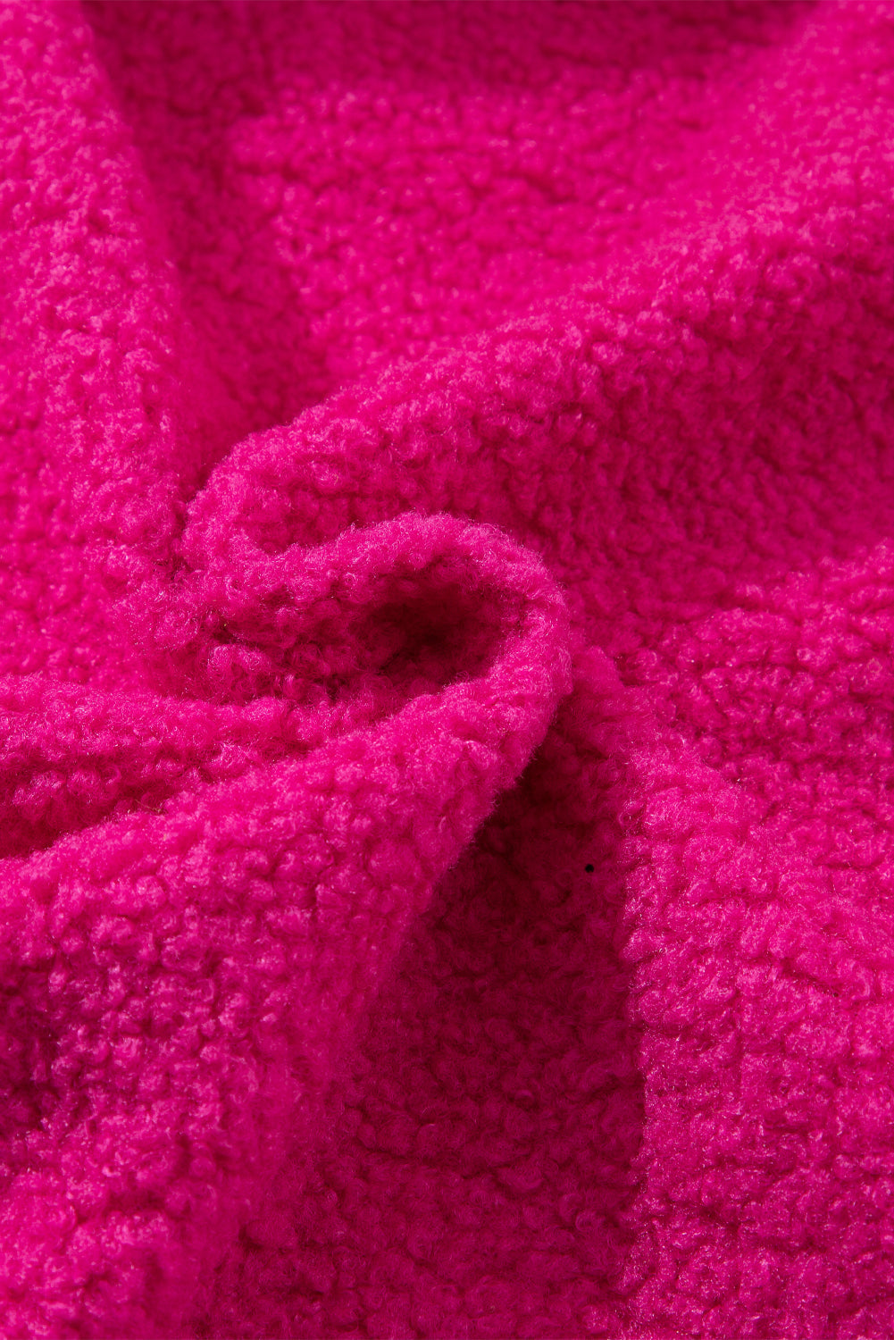 Bright Pink Faux Suede Sherpa Patchwork Button-up Shacket Beagle Boutique Fashion Outlet