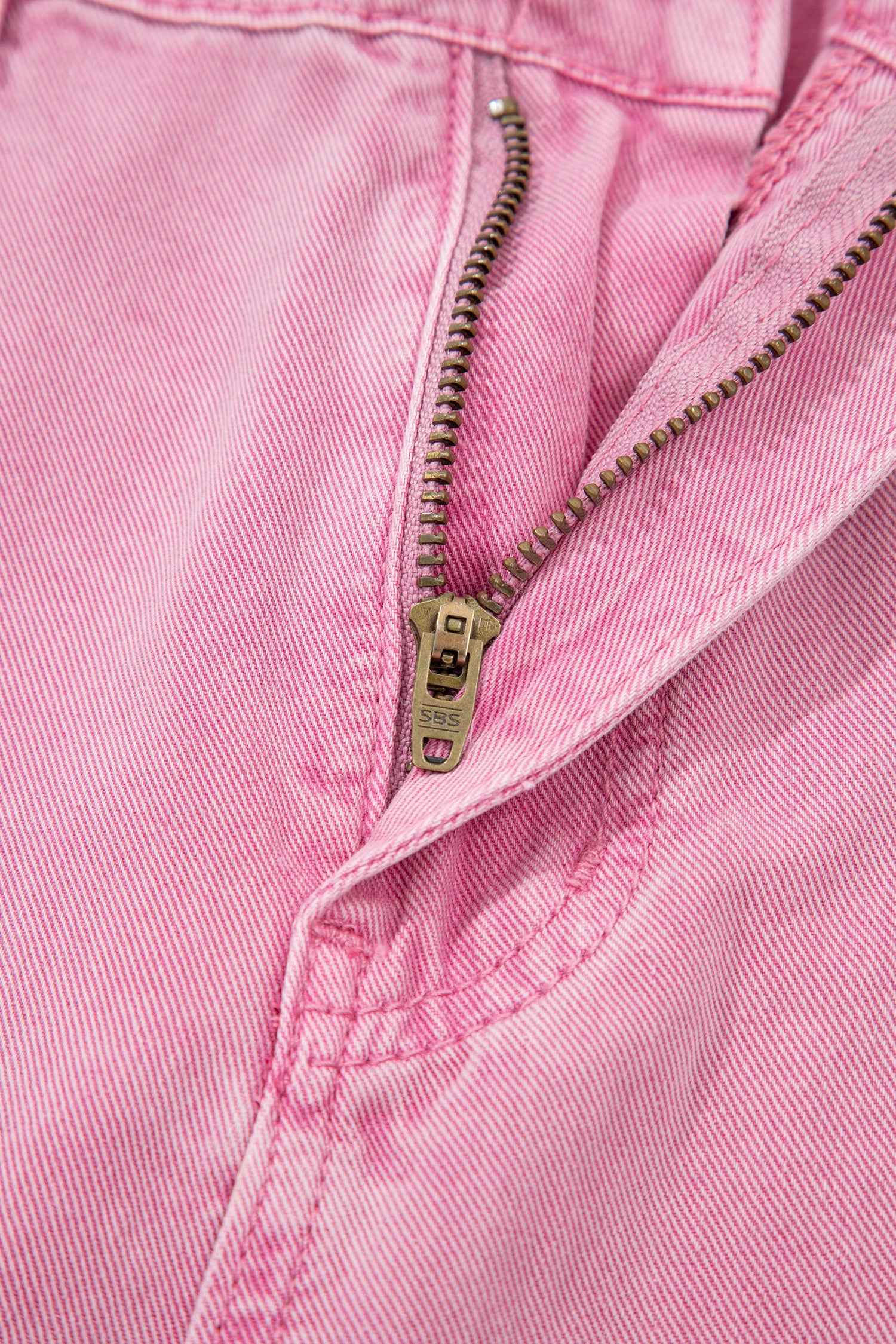 High Waist Rivet Side Detail Wide Leg Split Jeans – Pink