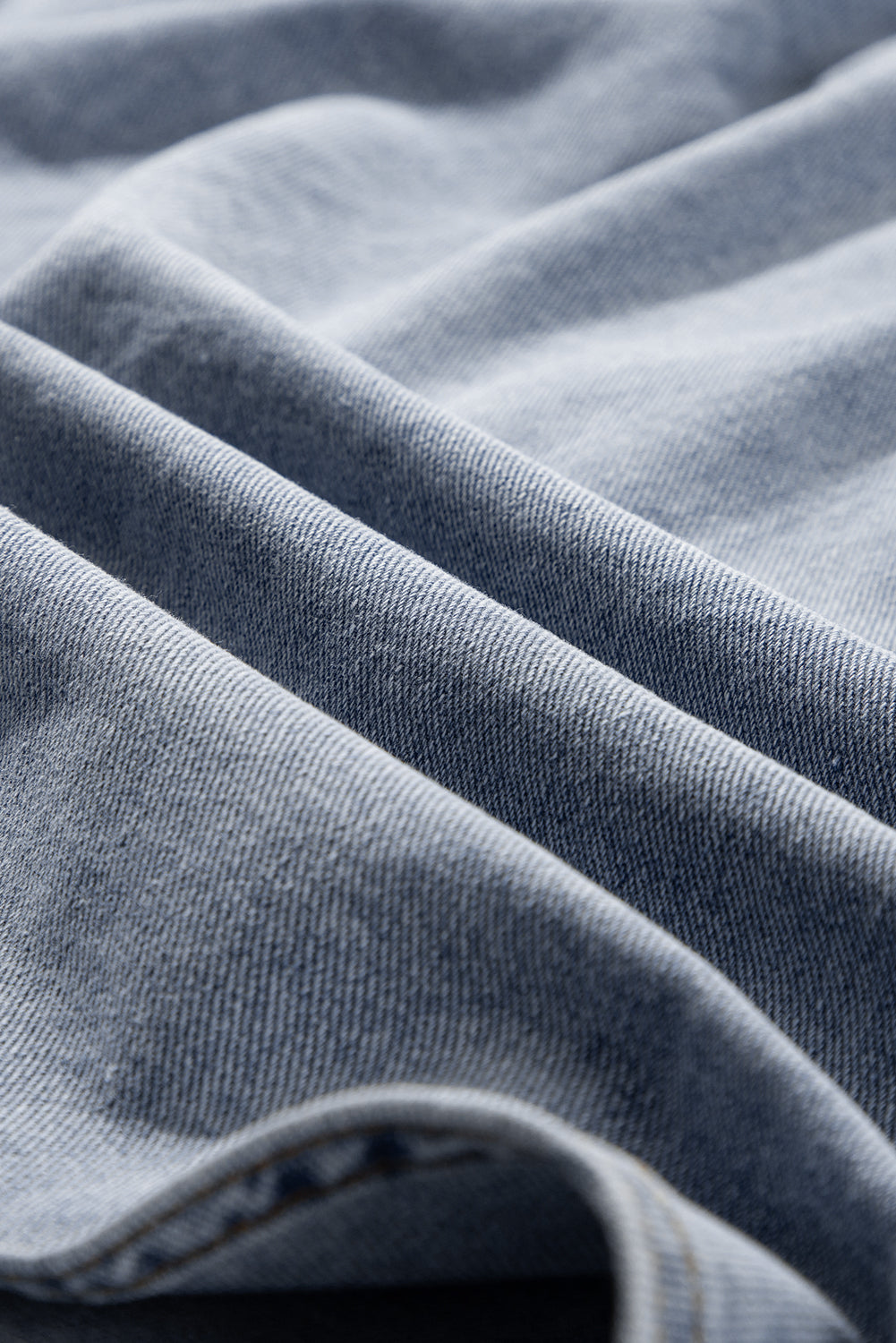 Beau Blue Denim Flap Pocket Curved Hem Shirt Vest - eAura