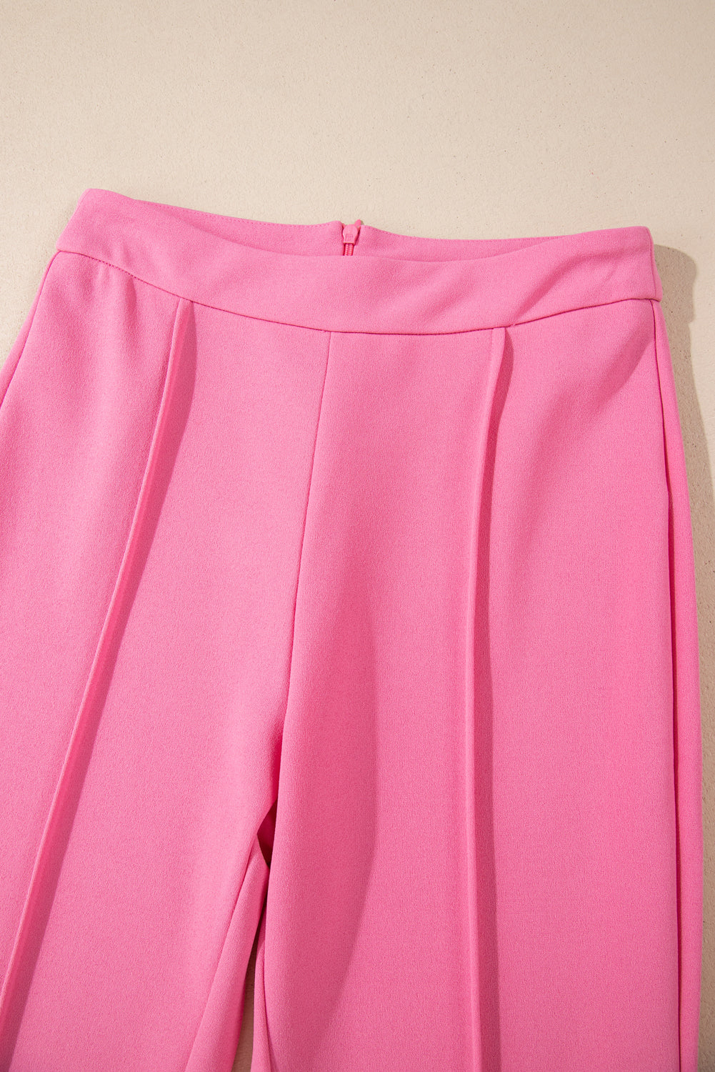 Sachet Pink High Waist Central Seam Flared Trousers Beagle Boutique Fashion Outlet