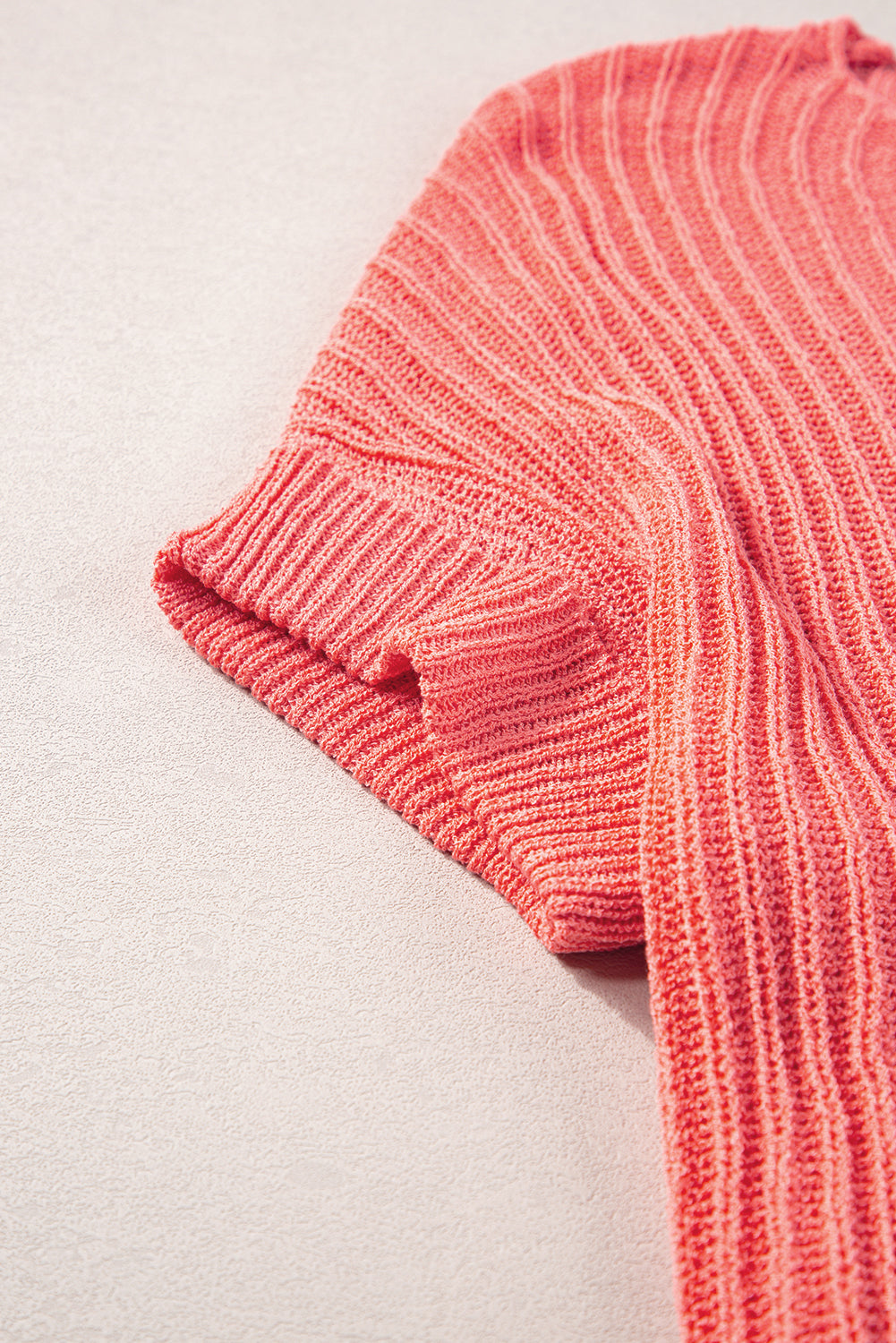 Rolled Cuffs Loose Knit Tee with Slits eAura